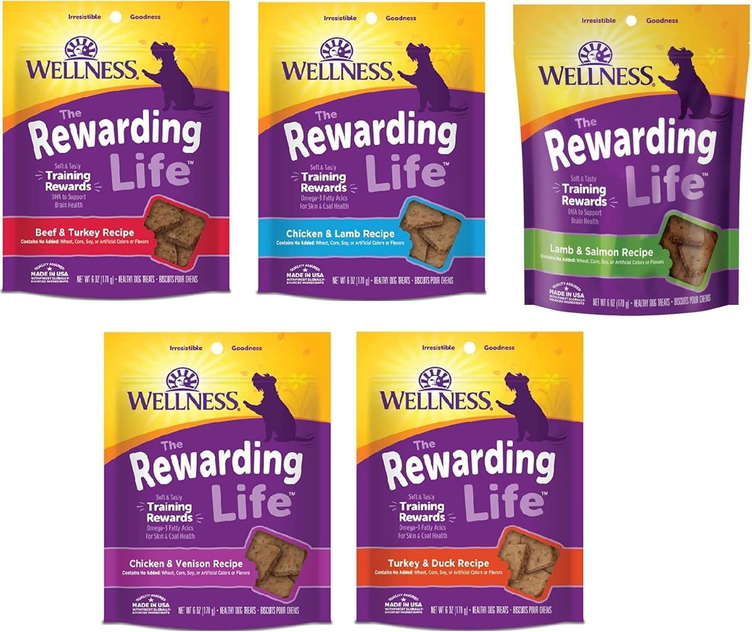 Wellness-Wellbites Natural Grain Free Soft Dog Treats, 5 Flavor (Beef & Turkey, Chicken & Venison, Chicken & Lamb, Turkey & Duck, Lamb & Salmon) 6 oz - Image 2