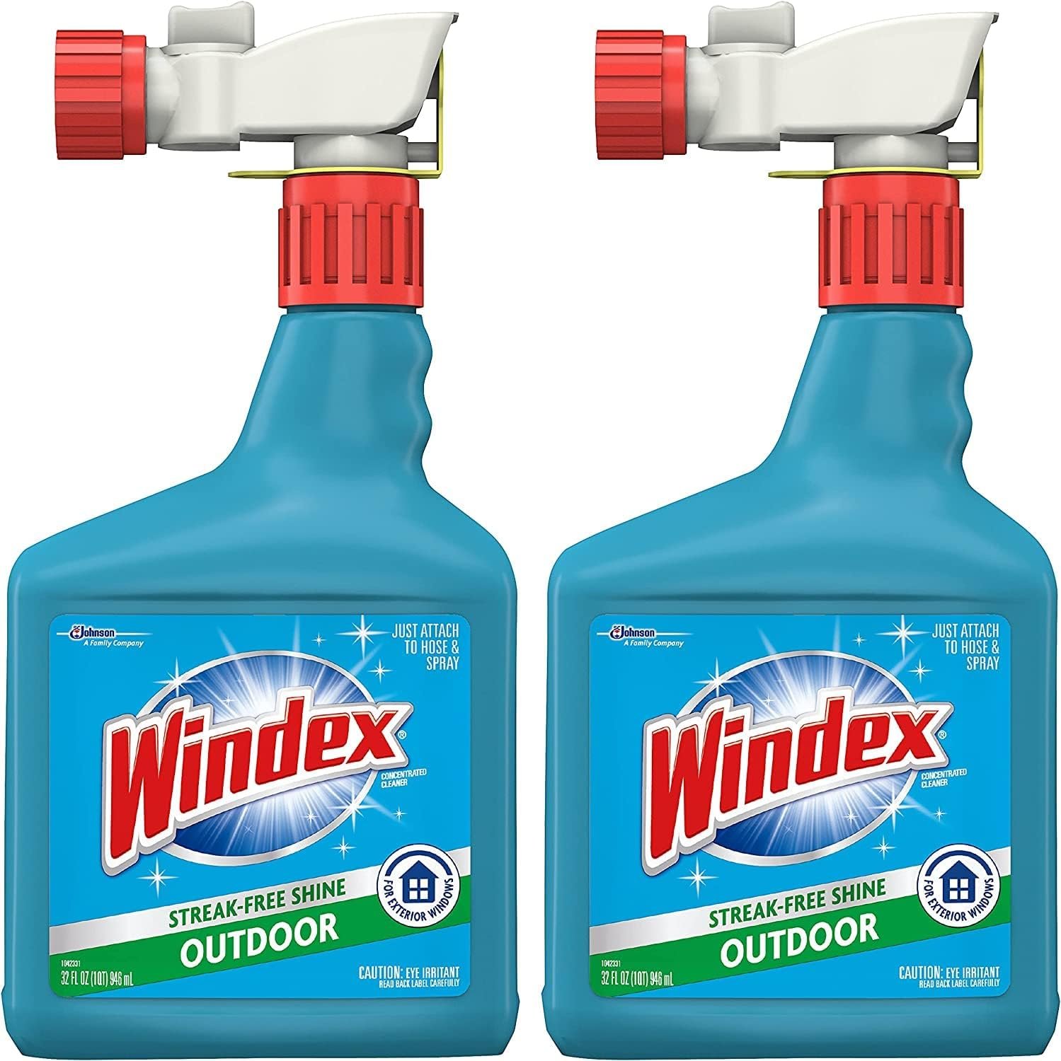 Windex Concentrated Outdoor Glass Cleaner, Patio Cleaner with Hose Attachment, 32 Fl Oz, Pack of 2 - Image 8