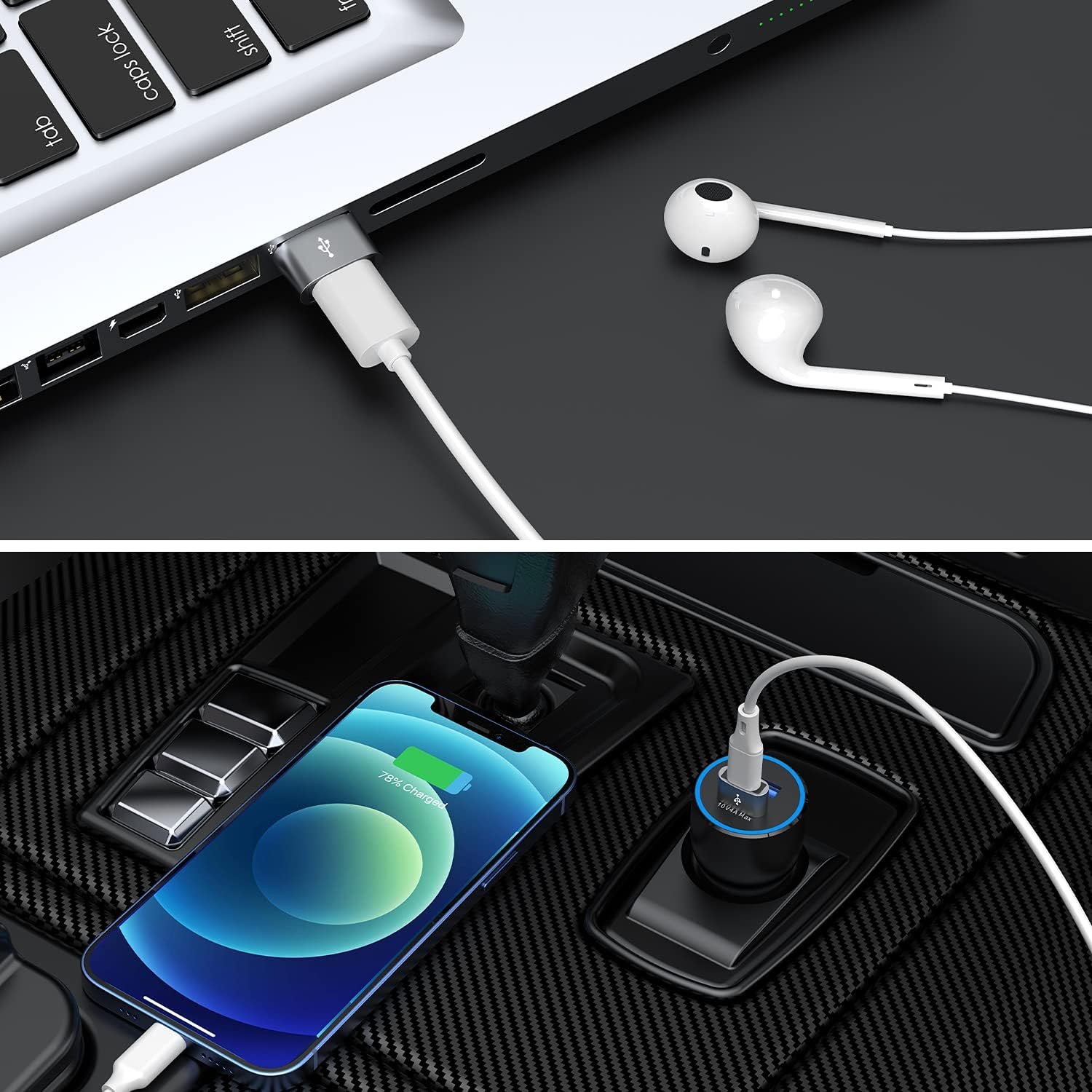 JXMOX USB C Female to USB Male Adapter 4-Pack, Type C to USB A Charger Cable Converter,Compatible with iPhone 11 12 13 14 15 16 Plus Pro Max,iPad Pro Air 4 Mini 6,Samsung Galaxy S24 S23 S22 S21,Pixel - Image 7