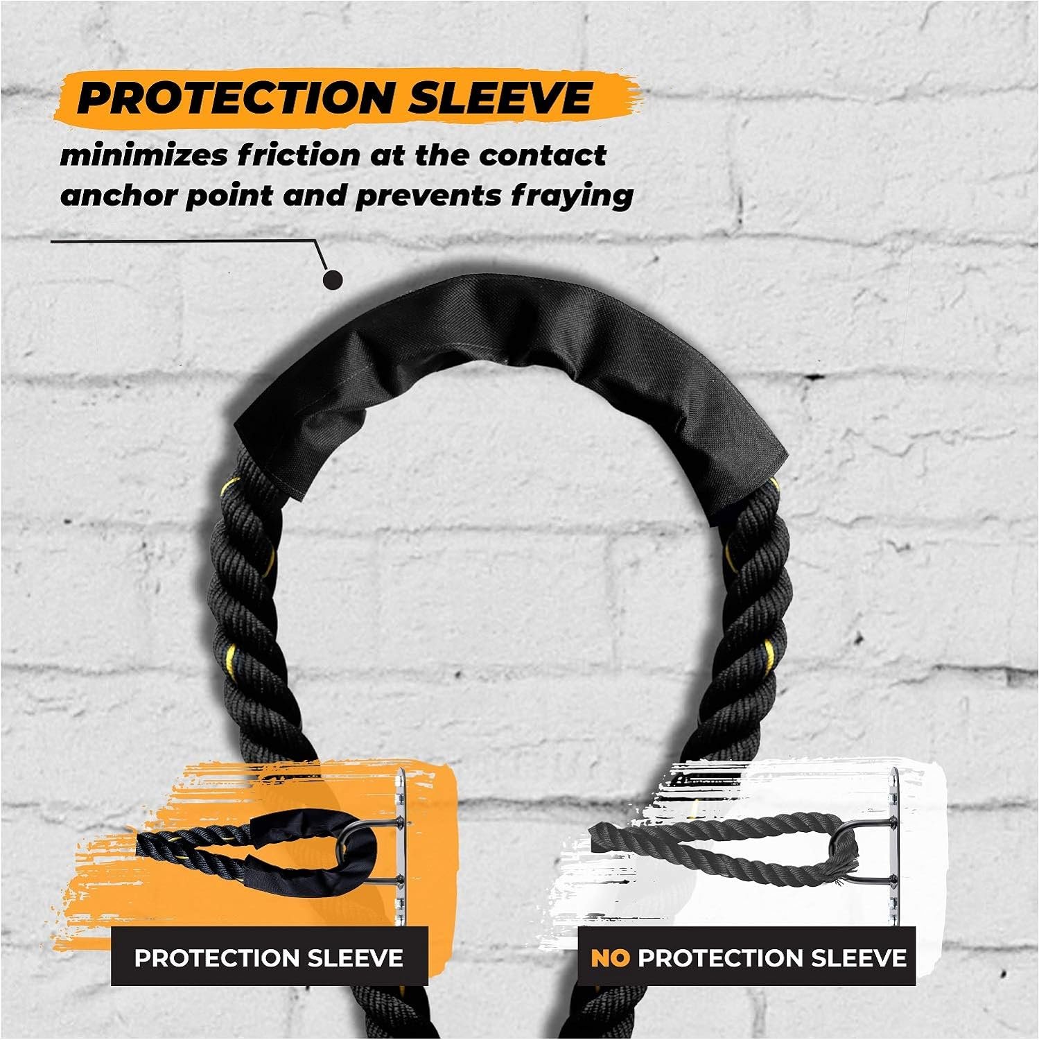 Yes4All 1.5/2 Inch Battle Ropes with Extra Protective Sleeve, Workout Ropes for Cross-Training Home Gym & Fitness Exercises, Strength Training - 30,40,50 Feet Lengths Available - Image 4