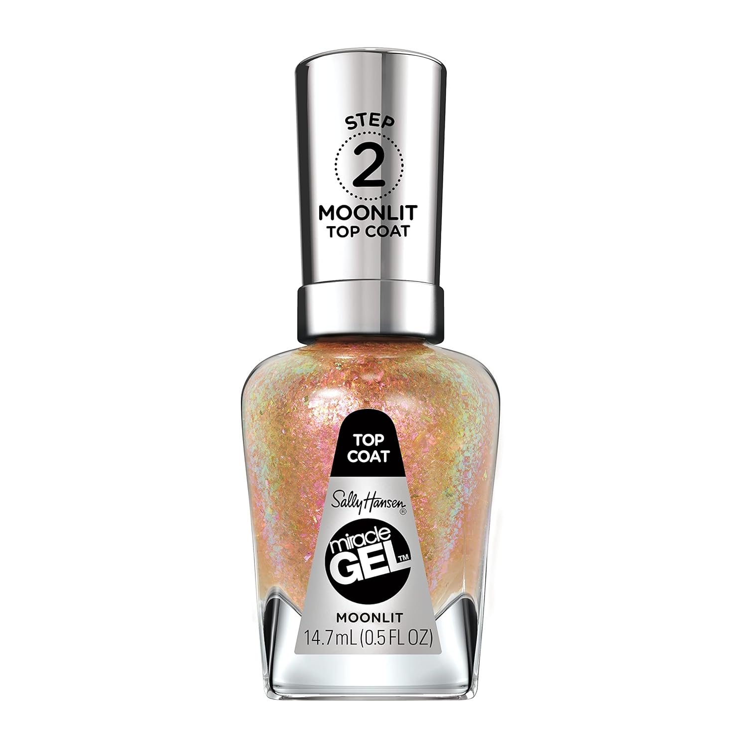 Sally Hansen Miracle Gel™, Moonlit Top Coat, Long Lasting, Gel-Like Formula, No UV Lamp Needed, Clear Nail Polish - Image 2