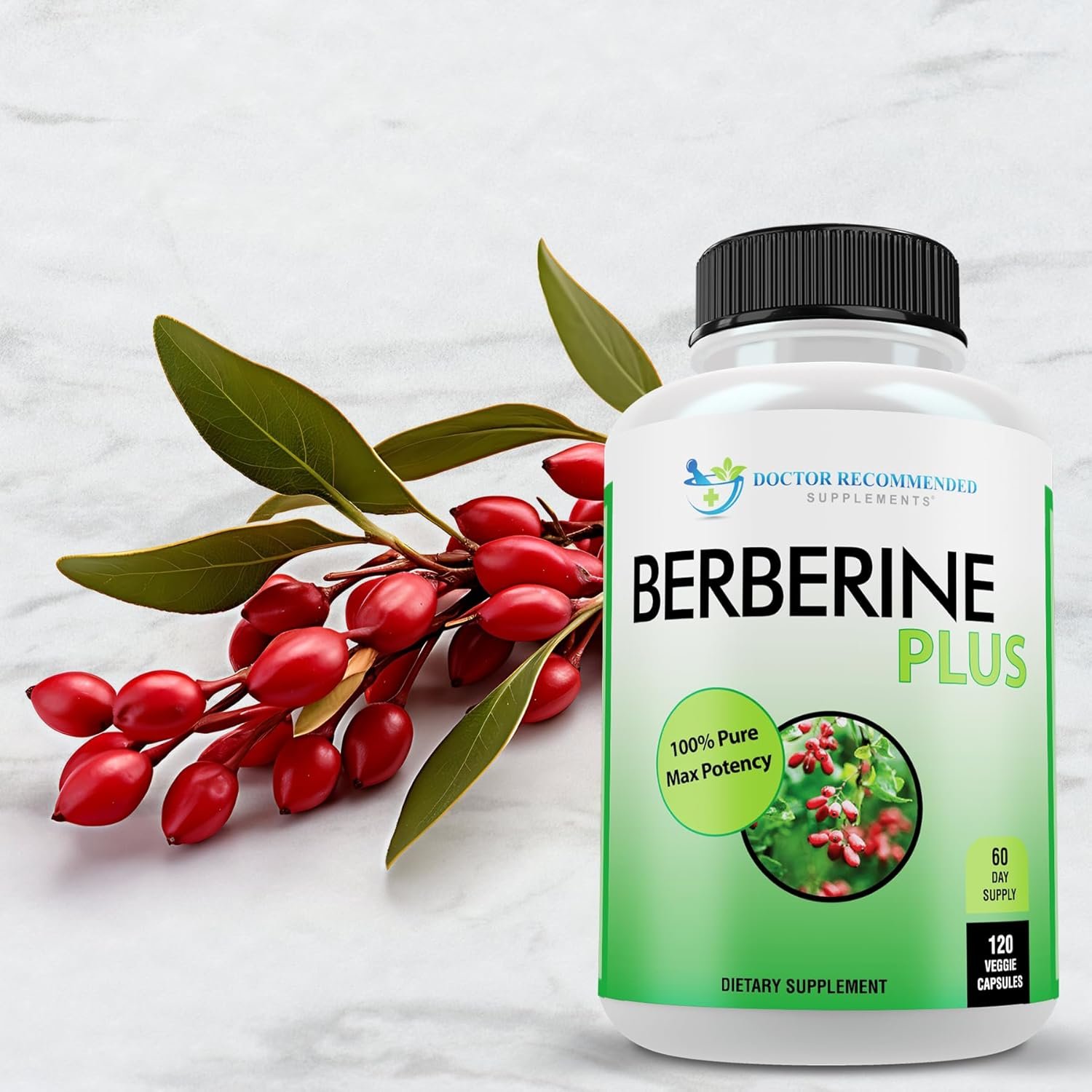 DOCTOR RECOMMENDED SUPPLEMENTS Berberine Plus 1200mg Per Serving - 120 Veggie Capsules with Royal Jelly - Image 5