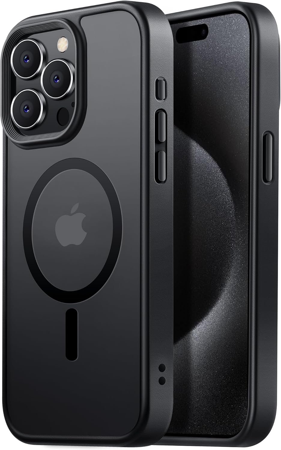 Tigowos for iPhone 15 Pro Max case Fits MagSafe 10FT Drop Resistant Matte Skin Feeling Shockproof Back Cover Fits iPhone 15 Pro Max Phone Cases, Titanium Black - Image 2