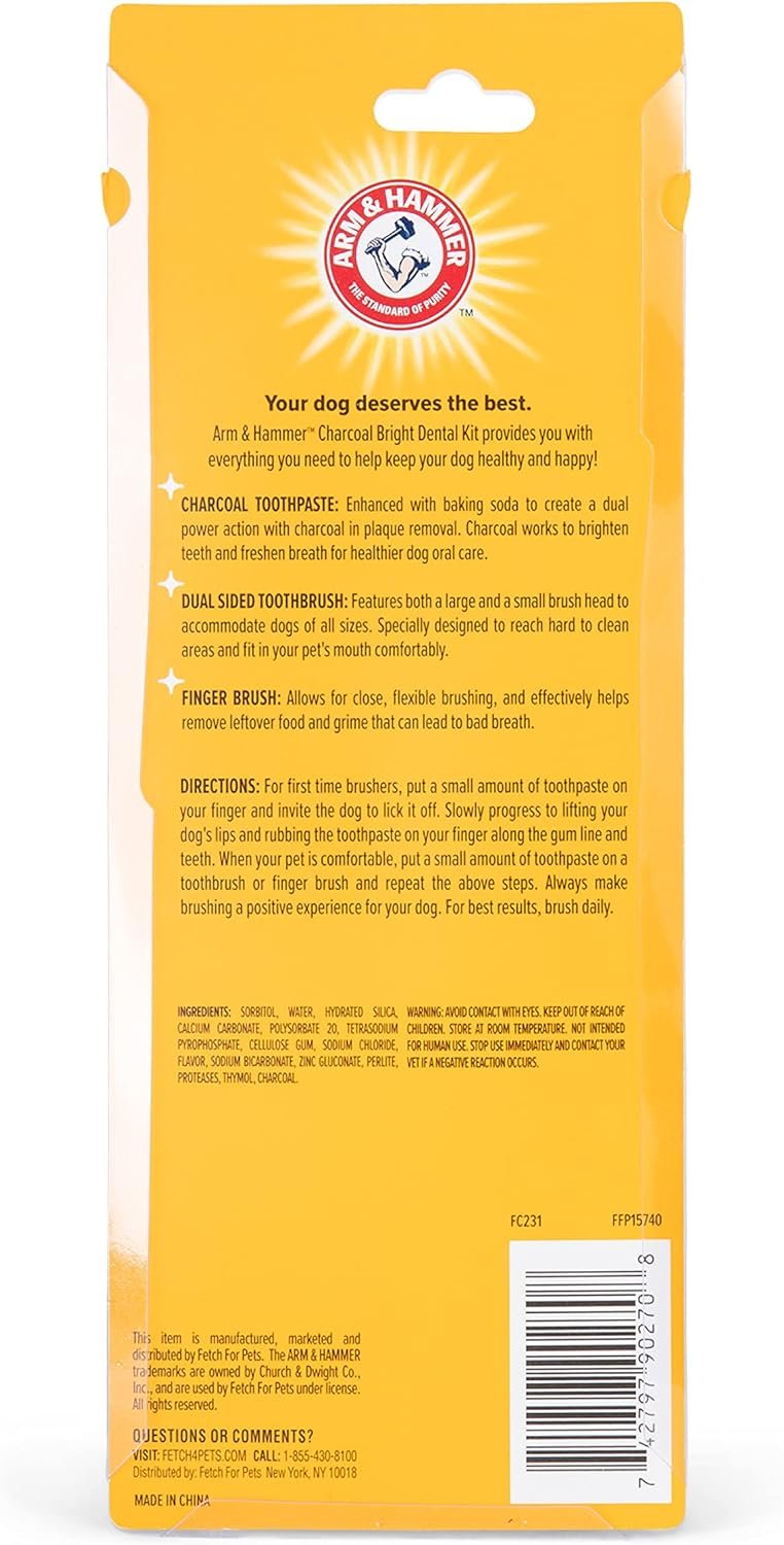 Arm & Hammer for Pets Dog Dental Care Fresh Breath Kit | Includes Arm & Hammer Baking Soda Dog Toothpaste and Dog Toothbrush | Dog Plaque Removal Kit, Mint - Image 8