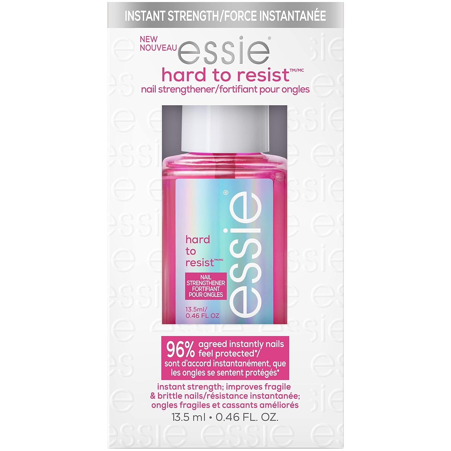 essie Nail Care, 8-Free Vegan, Hard To Resist Nail Strengthener, Glow and Shine, pink tint, 0.46 fl oz - Image 2