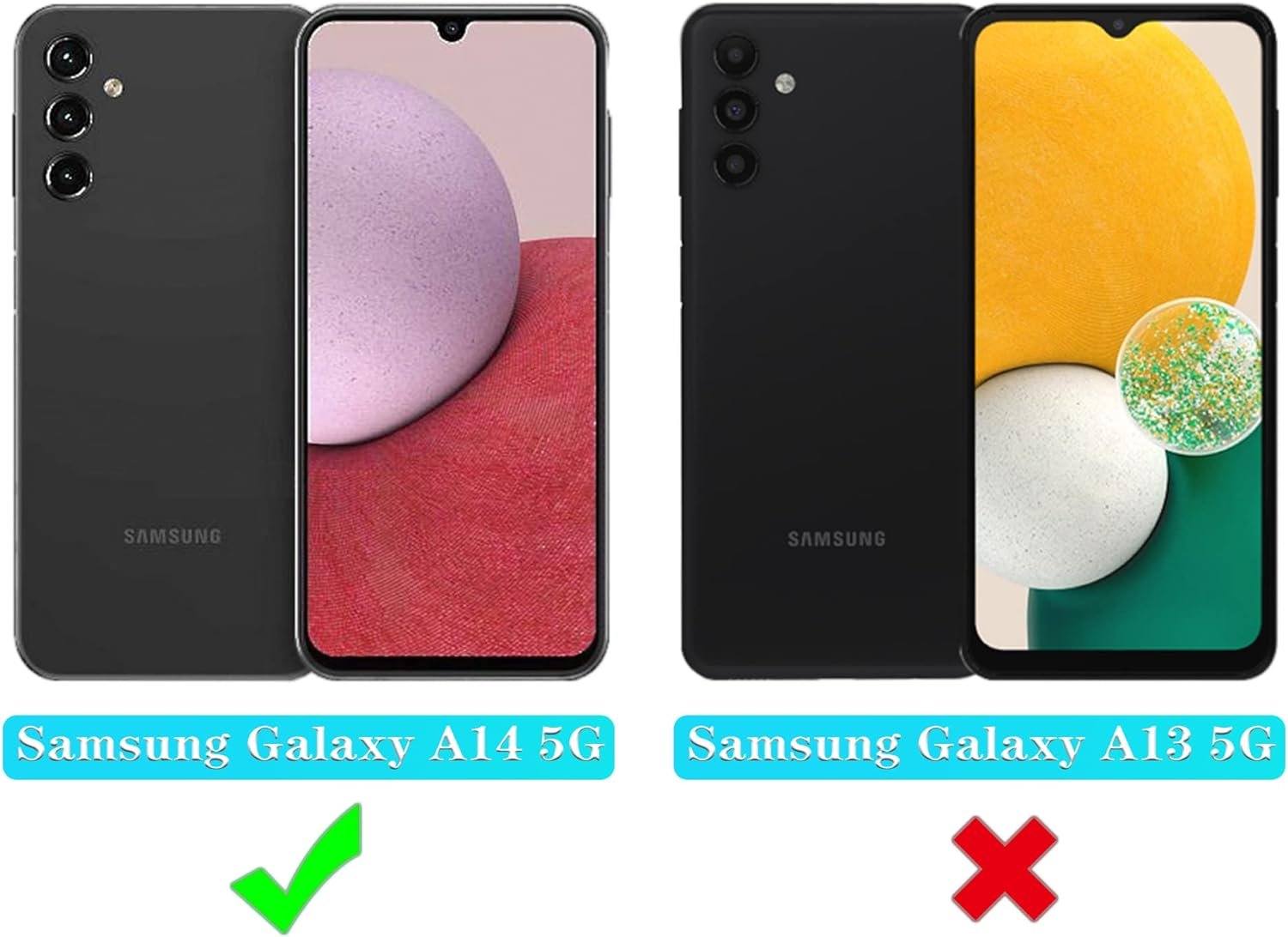 ONOLA Phone Case Compatible with Samsung Galaxy A14 5G with HD Screen Protector (2 Pack), Durable Shockproof 3-Layer Cover (WineRed Pink) - Image 3