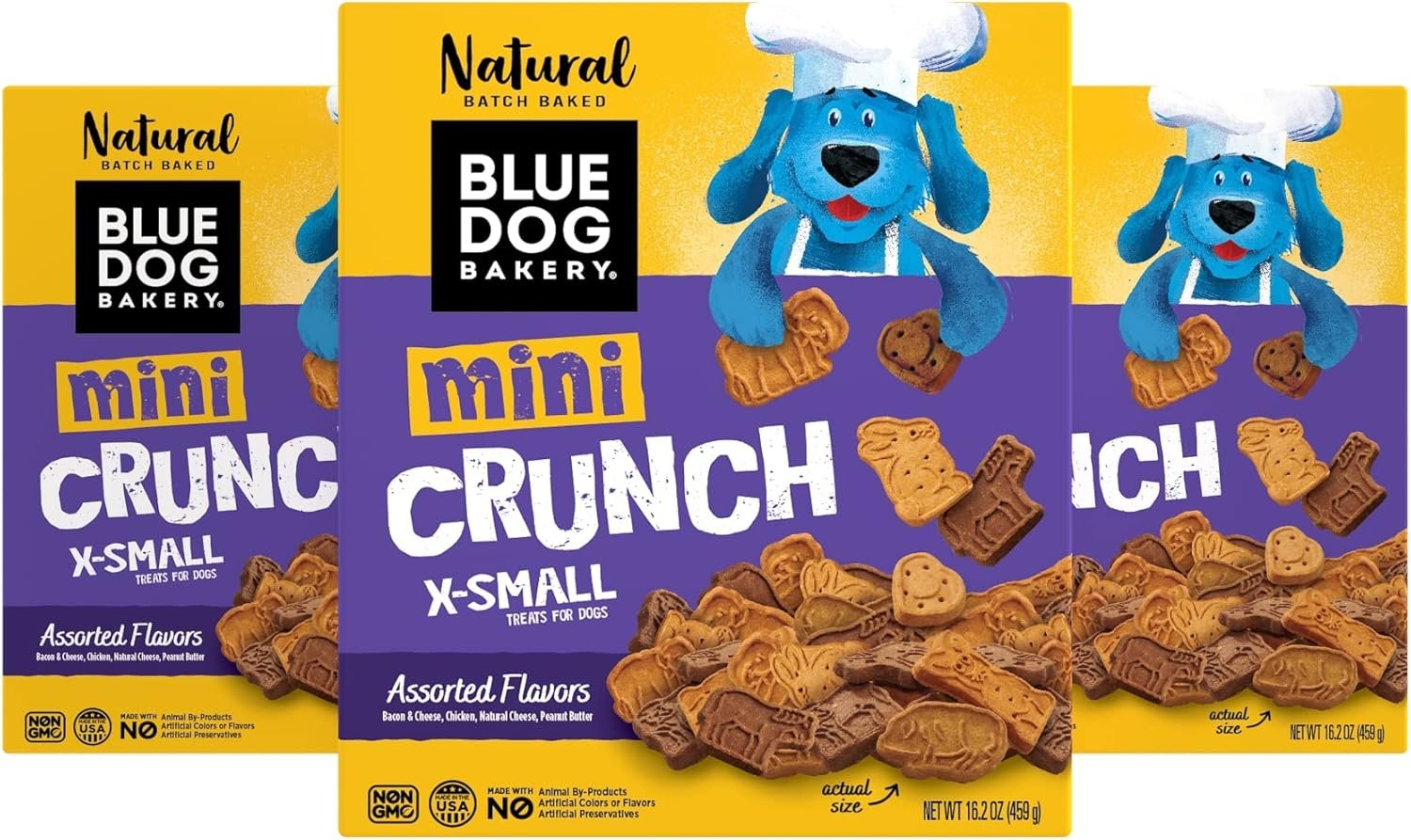 Blue Dog Bakery Natural Dog Treats, Mini Crunch, Assorted Flavors, 16.2oz, 3 Count - Image 2