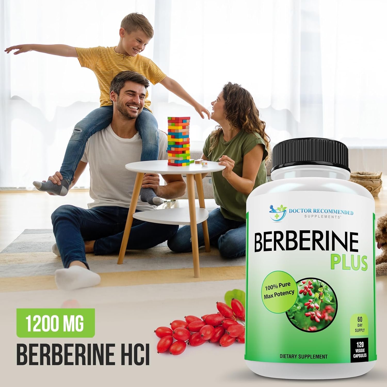 DOCTOR RECOMMENDED SUPPLEMENTS Berberine Plus 1200mg Per Serving - 120 Veggie Capsules with Royal Jelly - Image 4
