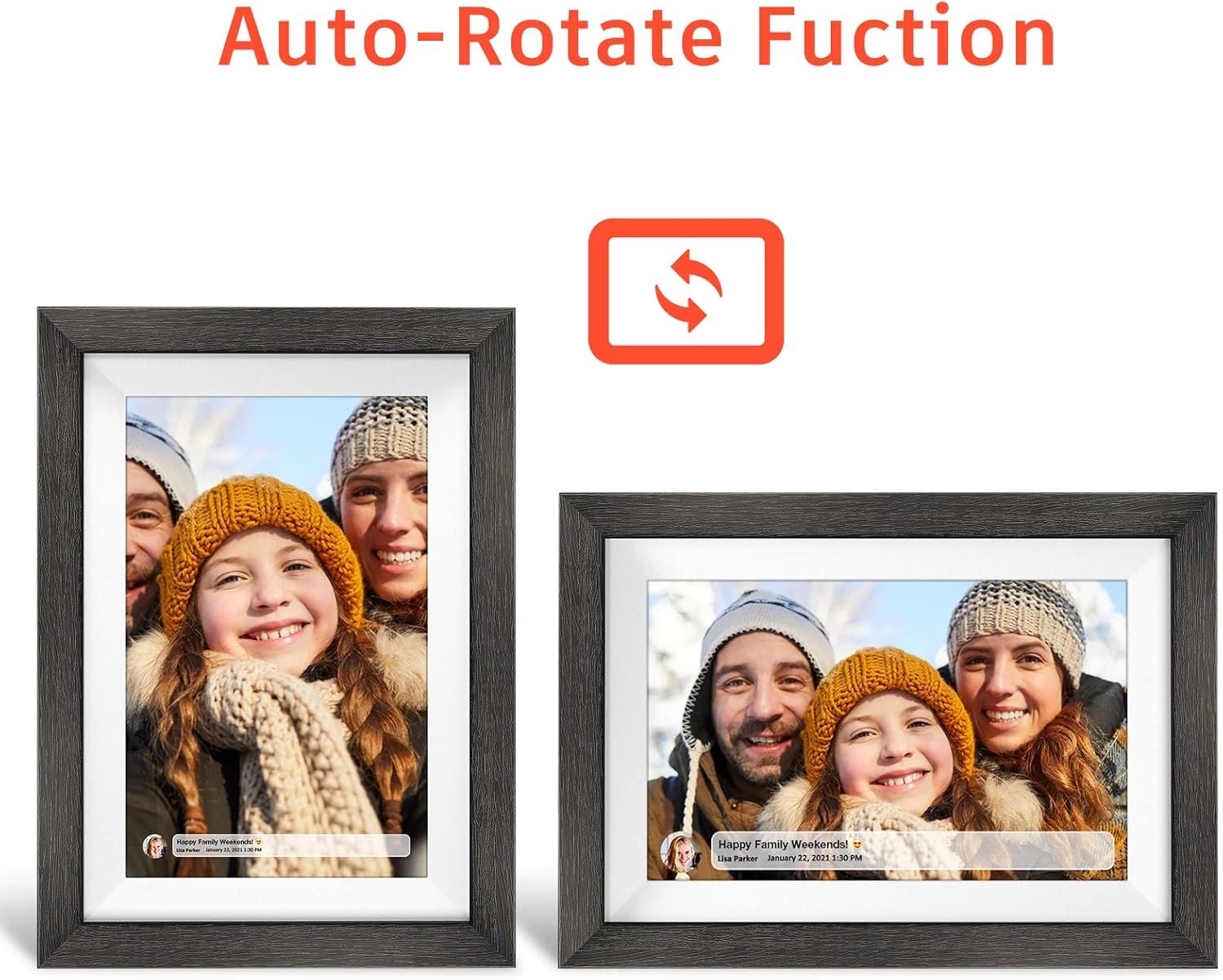 Frameo 10.1 inch Digital Picture Frame WiFi Smart Digital Photo Frame Wood IPS HD 1280 * 800 1080P Touch Screen Auto-Rotate Easy Setup to use Free Share Photos and Videos Gift for mon Father Women - Image 5