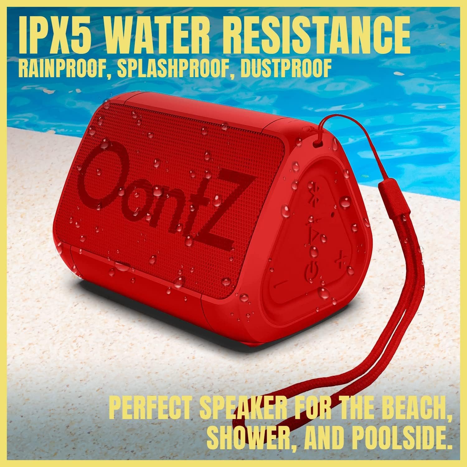 Cambridge Soundworks OontZ Angle Solo Bluetooth Portable Speaker, Compact Size, Surprisingly Loud Volume & Bass, 100 Foot Wireless Range, IPX5, Perfect Travel Speaker, Bluetooth Speakers (Red) - Image 6