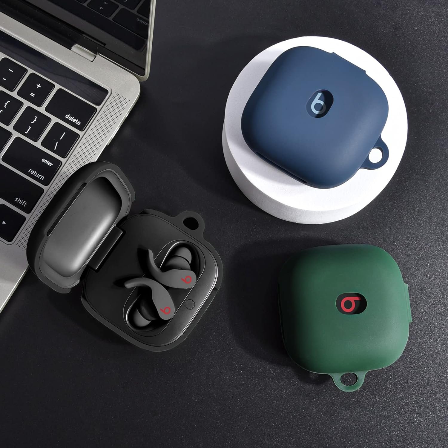 Beats Fit Pro Case Cover, VISOOM Soft Case for Apple Beats Fit Pro 2021 Silicone Protective Beats Pro Case Shockproof Beat Pro Fit Earbuds Case Cover with Keychain for Men Women (Midnight Blue) - Image 8