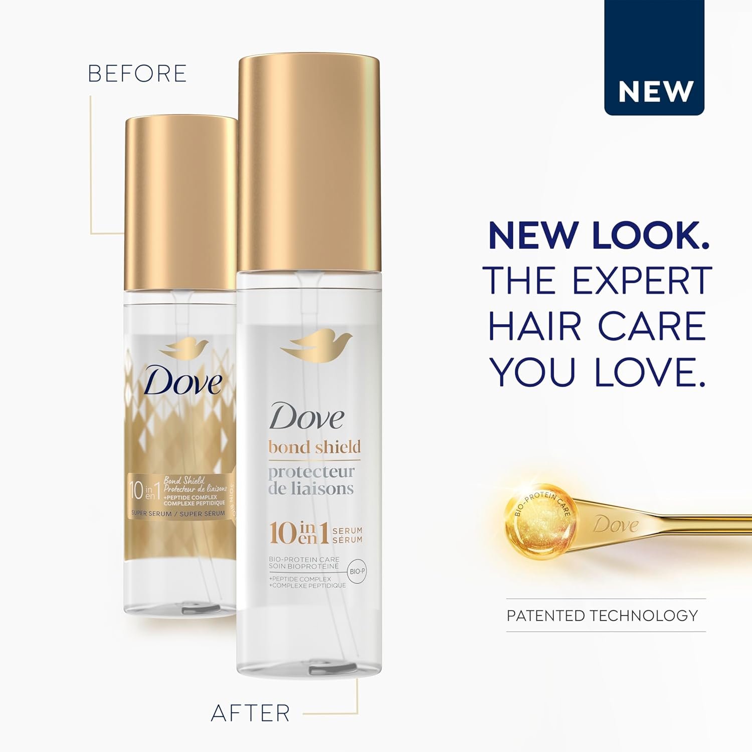 Dove Serum 10 in 1 Bond Shield for Damaged Hair with Bio Protein Care, 3.3 oz - Image 4