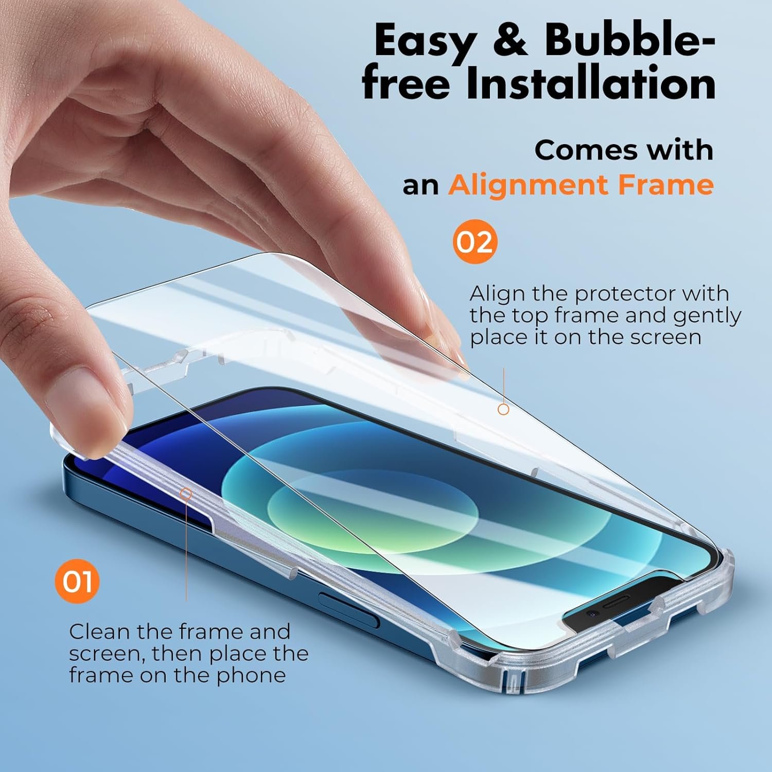 UNBREAKcable Tempered Glass Screen Protector for iPhone 12 and 12 Pro, Pack of 3, 9H Hardness Protective Glass, 2.5D Double Defense Screen Protector, Scratch-Resistant, Anti-Fingerprint and - Image 4