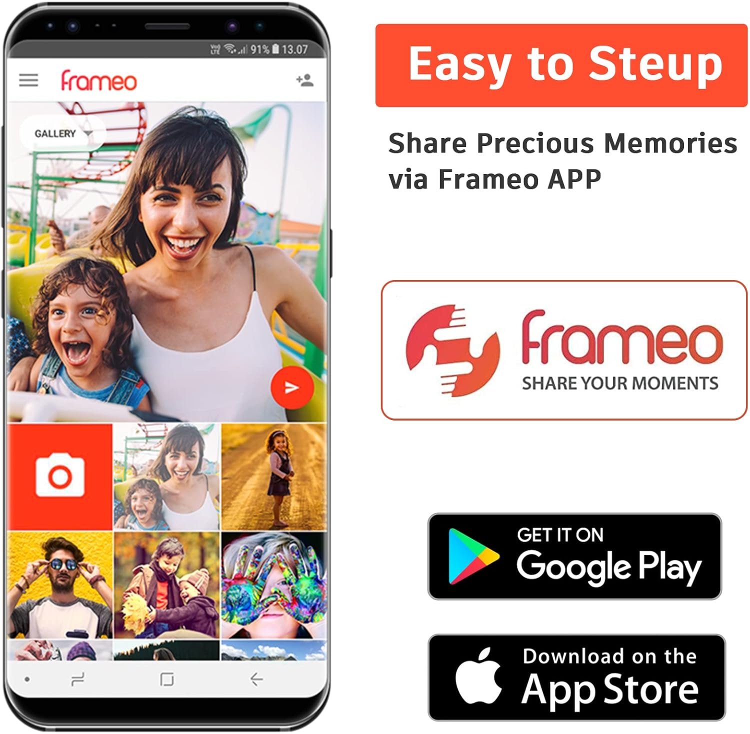 Frameo 10.1 inch Digital Picture Frame WiFi Smart Digital Photo Frame Wood IPS HD 1280 * 800 1080P Touch Screen Auto-Rotate Easy Setup to use Free Share Photos and Videos Gift for mon Father Women - Image 4