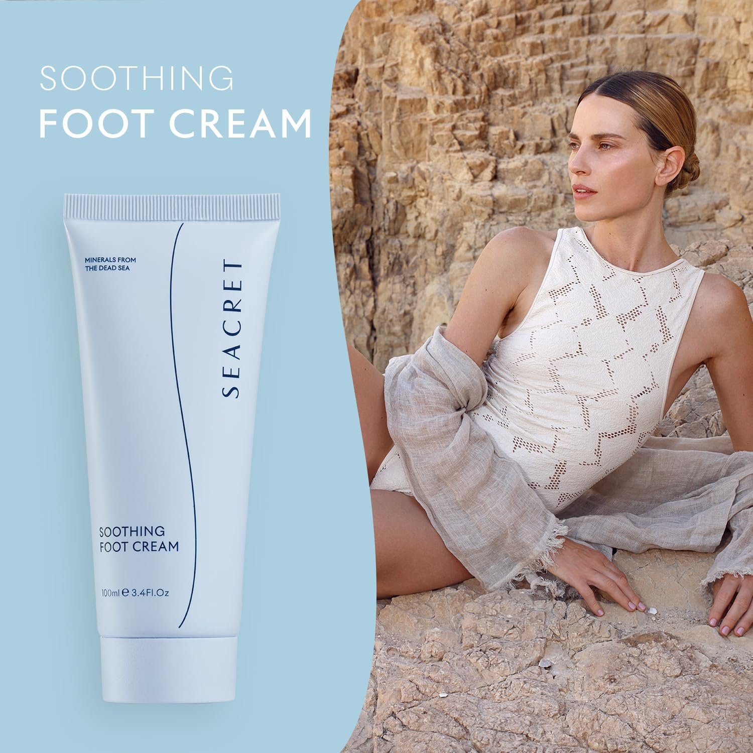 SEACRET Foot Cream - Enriched with Tea Tree Oil, Shea Butter, Cocoa Butter, Olive Oil, and Dead Sea Minerals - Image 4