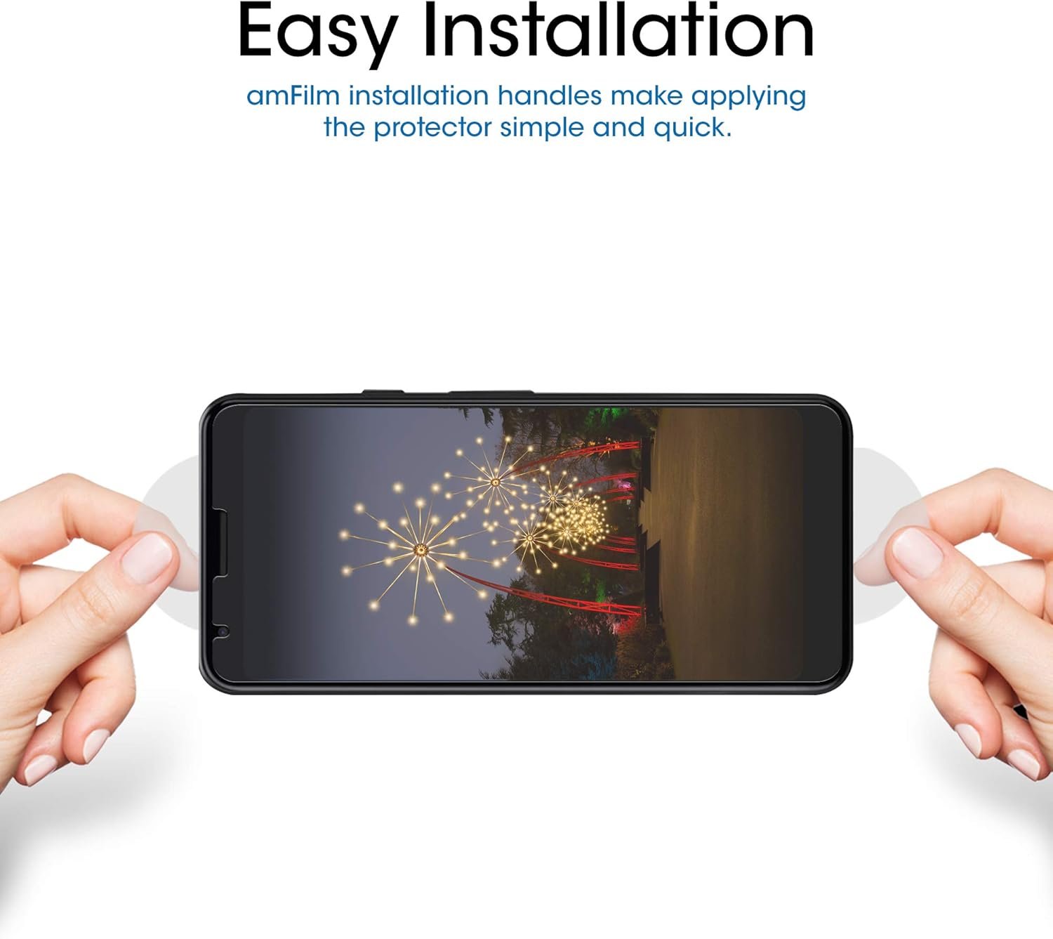 amFilm Glass Screen Protector for Google Pixel 3a (3 Pack) 0.2mm Tempered Glass (2019) - Image 4