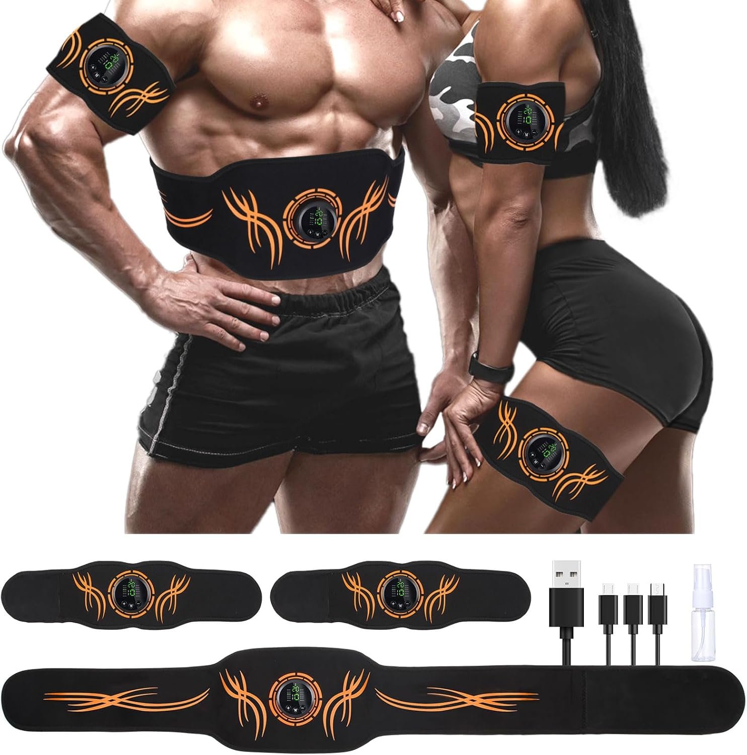 ABS Stimulator, EMS Ab Stimulator for Men & Women – USB Rechargeable Muscle Toner with 12 Modes & 19 Intensity Levels – Portable, Adjustable Waist Trainer for Abdominal, Arm, and Leg Workouts - Image 2