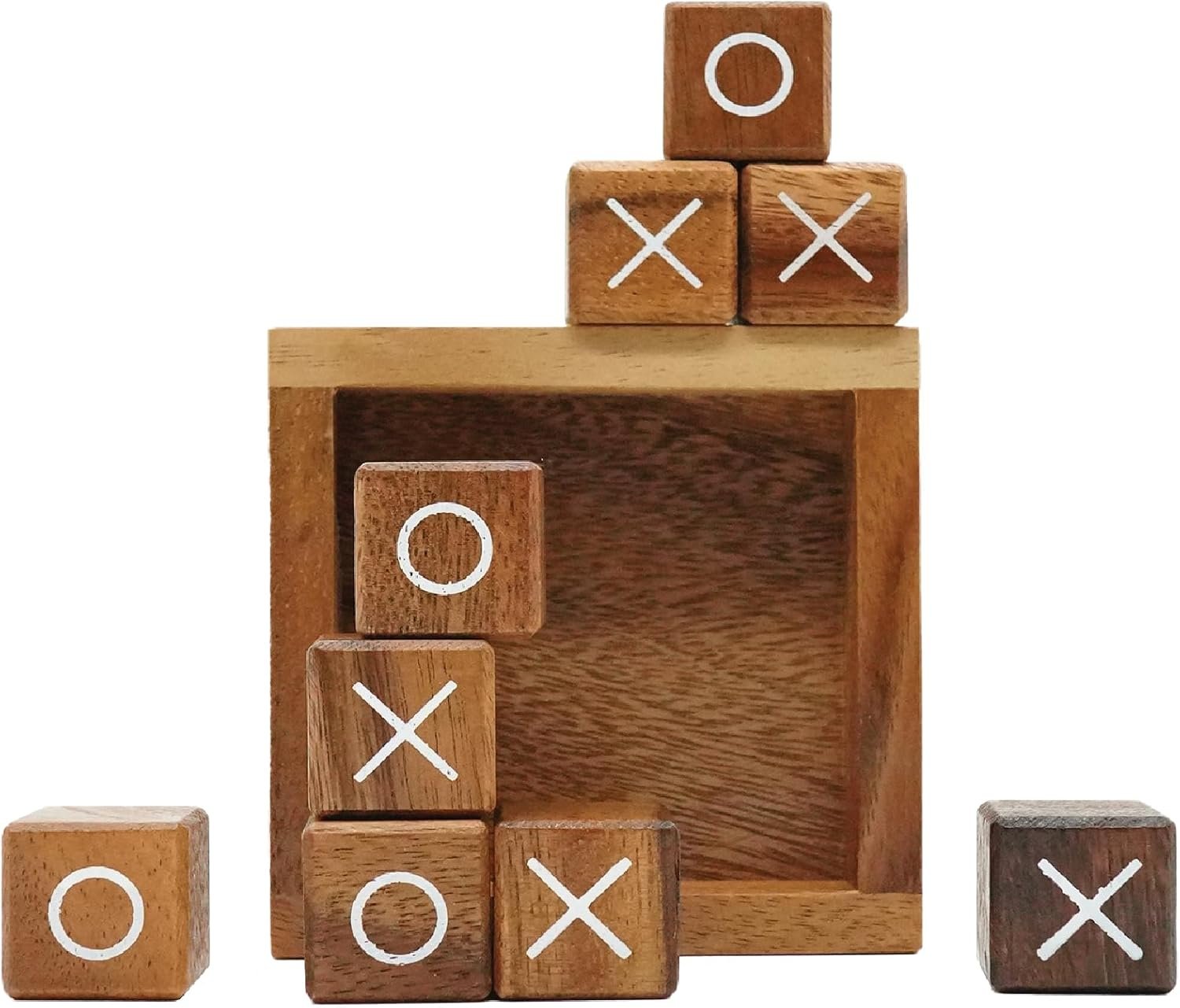 BSIRI Tic Tac Toe for Kids and Adults Coffee Table Living Room Decor and Desk Decor Family Games Night Classic Board Games Wood Rustic for Families Size 4 Inch - Image 10