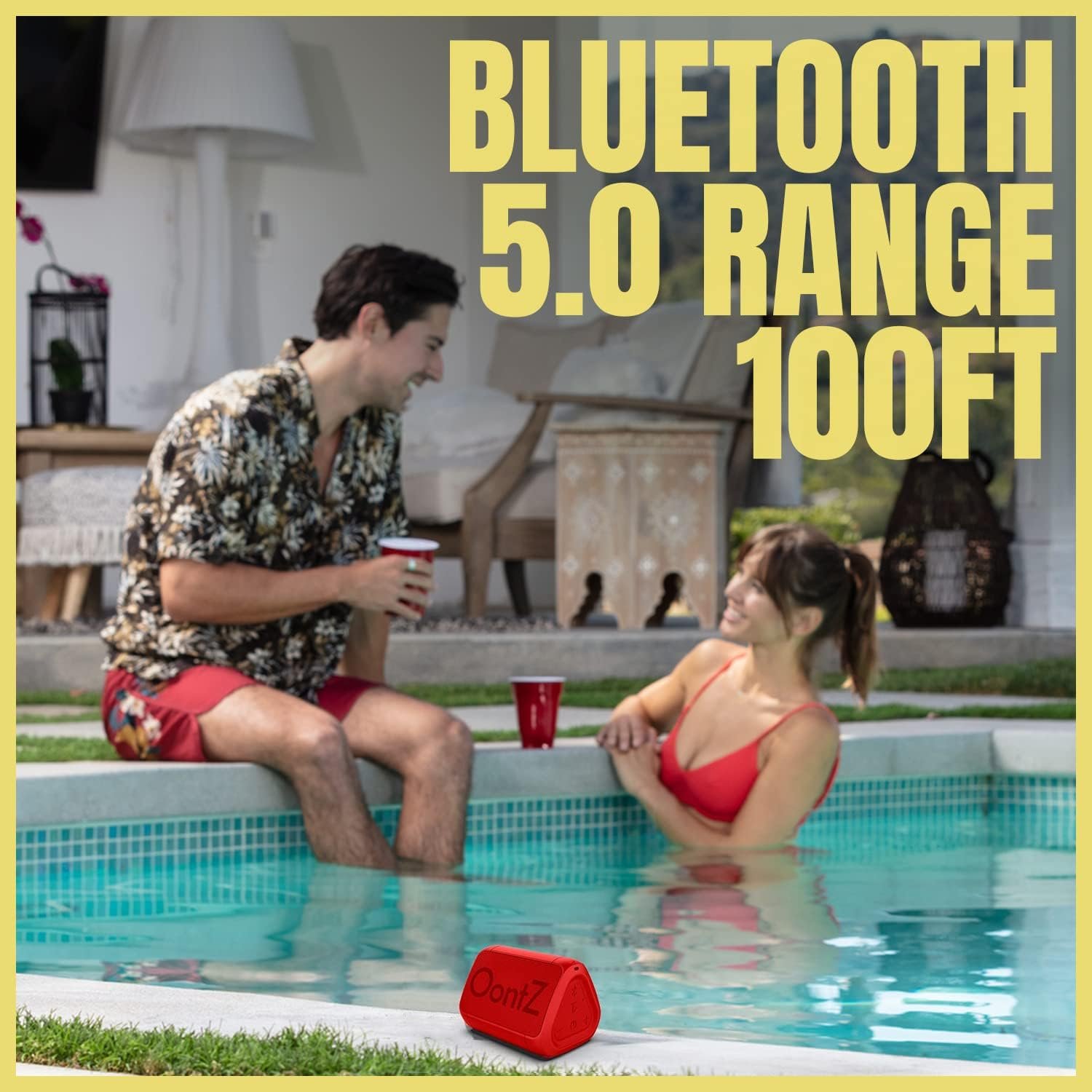 Cambridge Soundworks OontZ Angle Solo Bluetooth Portable Speaker, Compact Size, Surprisingly Loud Volume & Bass, 100 Foot Wireless Range, IPX5, Perfect Travel Speaker, Bluetooth Speakers (Red) - Image 5