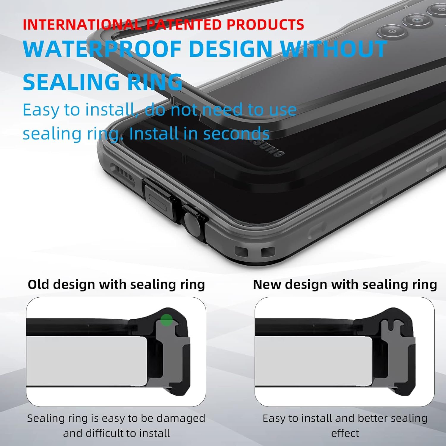 for Samsung Galaxy A14 5G Phone Case, Waterproof Case with Built-in Screen Protector, Full Body Dustproof Shockproof Rugged Heavy Duty Protection Case with Cell Phone Ring Holder for Samsung A14 5G - Image 5