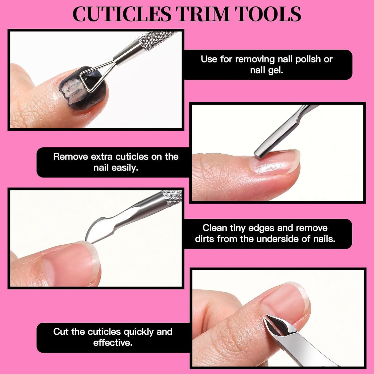 FANDAMEI Nail Care Tool Kit, Nail Files 100/180, Nail Buffer Block, Cuticle Nippers, Cuticle Trimmer, Cuticle Pusher, Nail Lifter for Ingrown Toenails, Nail Tools, Nail Kit, Pedicure & Manicure Tools - Image 5
