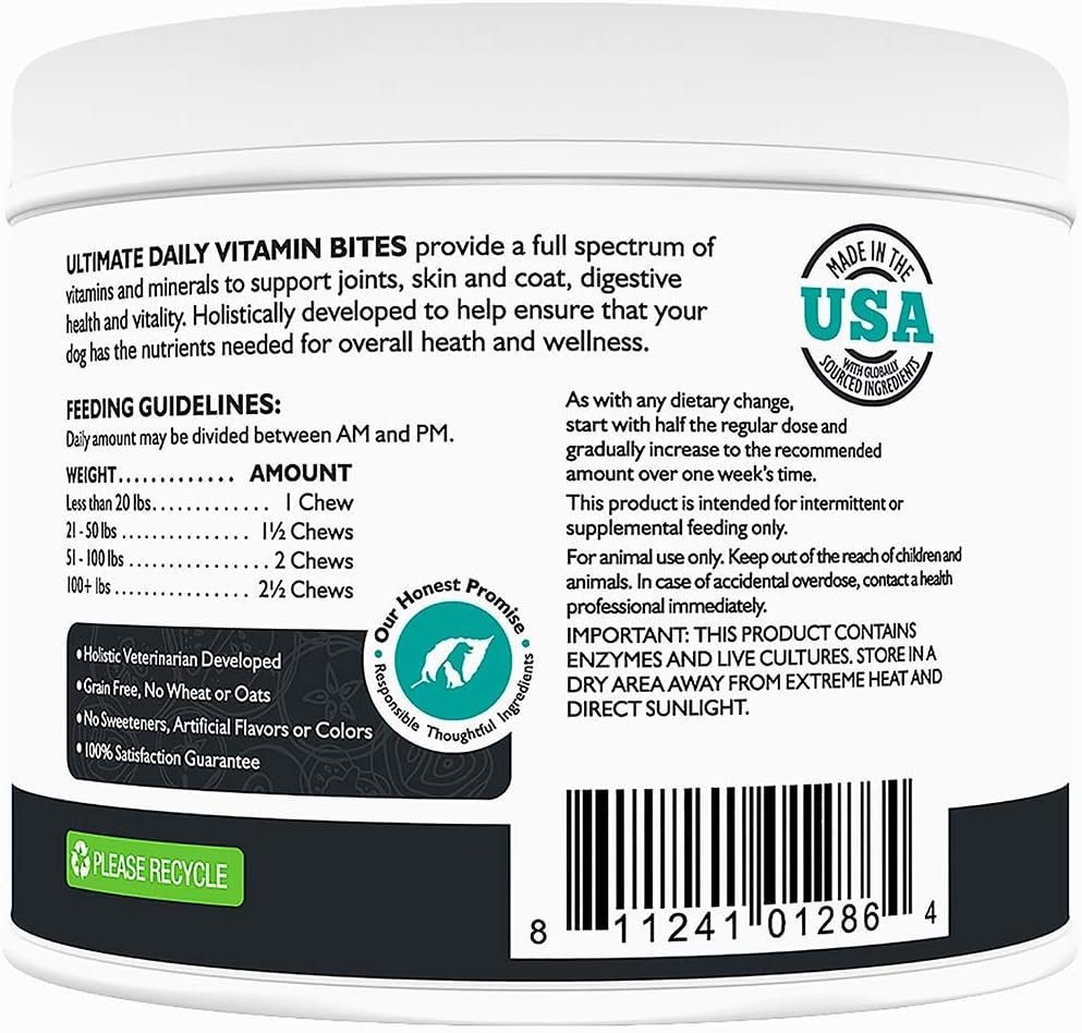Only Natural Pet Ultimate Daily Vitamins - Complete Multivitamin Supplement for Dogs Balanced Health & Vitality - Senior Small & Large Canine Food Immune Digestive Support -60 Soft Chews (Pack of 1) - Image 9