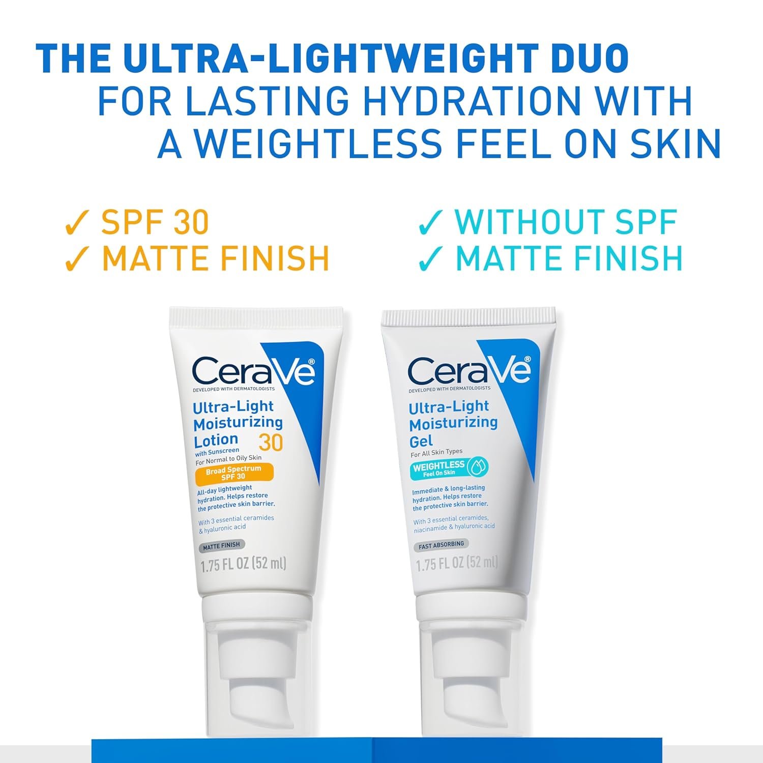 CeraVe Ultra-Light Moisturizing Lotion With SPF 30| Daily Face Moisturizer with SPF | Formulated with Hyaluronic Acid & Ceramides | Broad Spectrum SPF | Oil Free | Matte Finish | 1.7 Ounce - Image 7