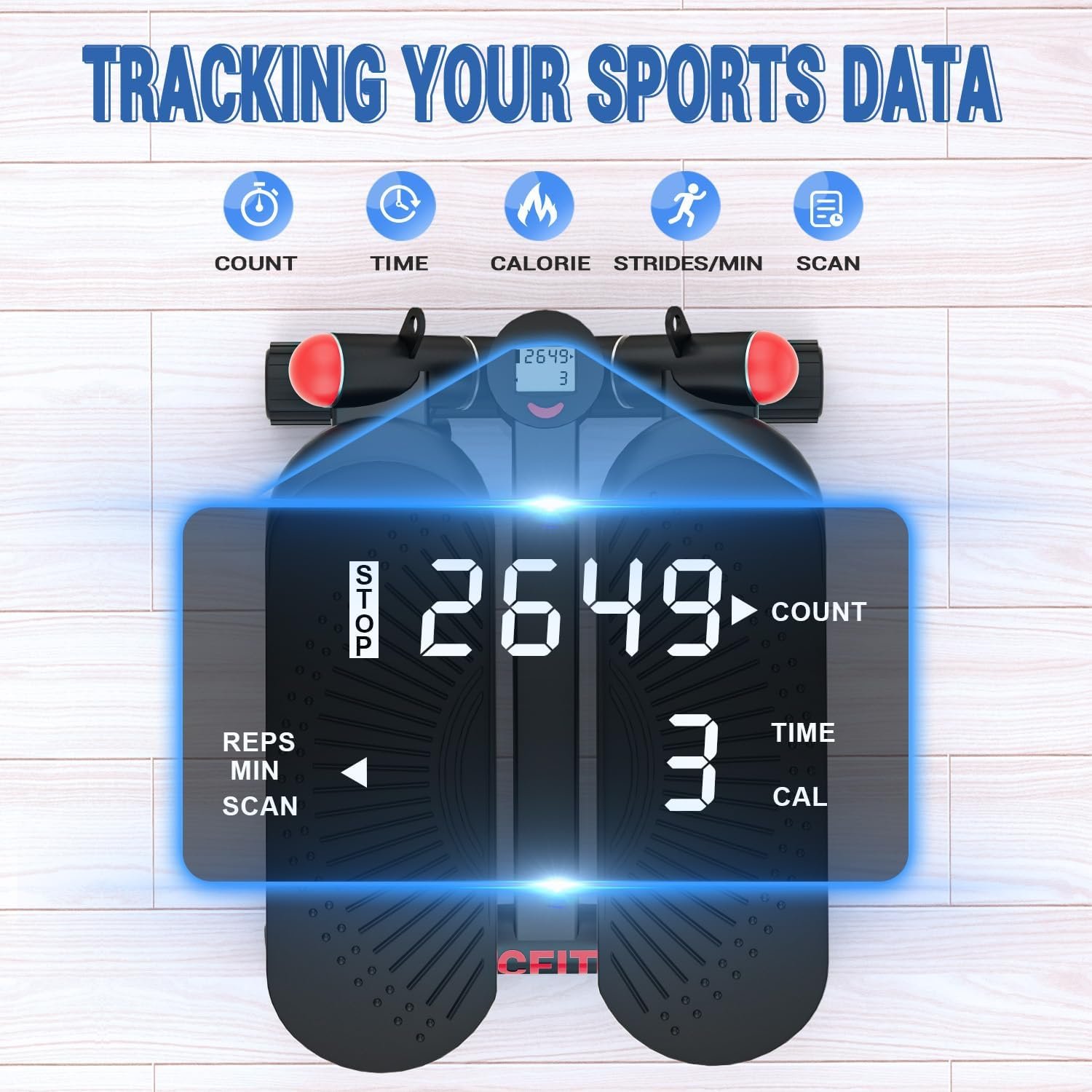 Steppers for Exercise at Home, Mini Stepper with Resistance Bands, Air-Powered Stair Stepper with 350lbs Loading Capacity,Twist Stepper Portable Exercise Equipment for Full Body Workout - Image 7