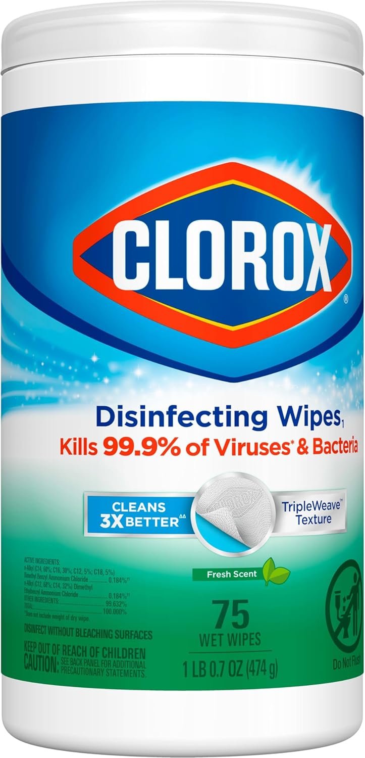 Clorox Disinfecting Wipes, Bleach Free Cleaning Wipes, Fresh Scent, 75 Count (Package May Vary) - Image 10