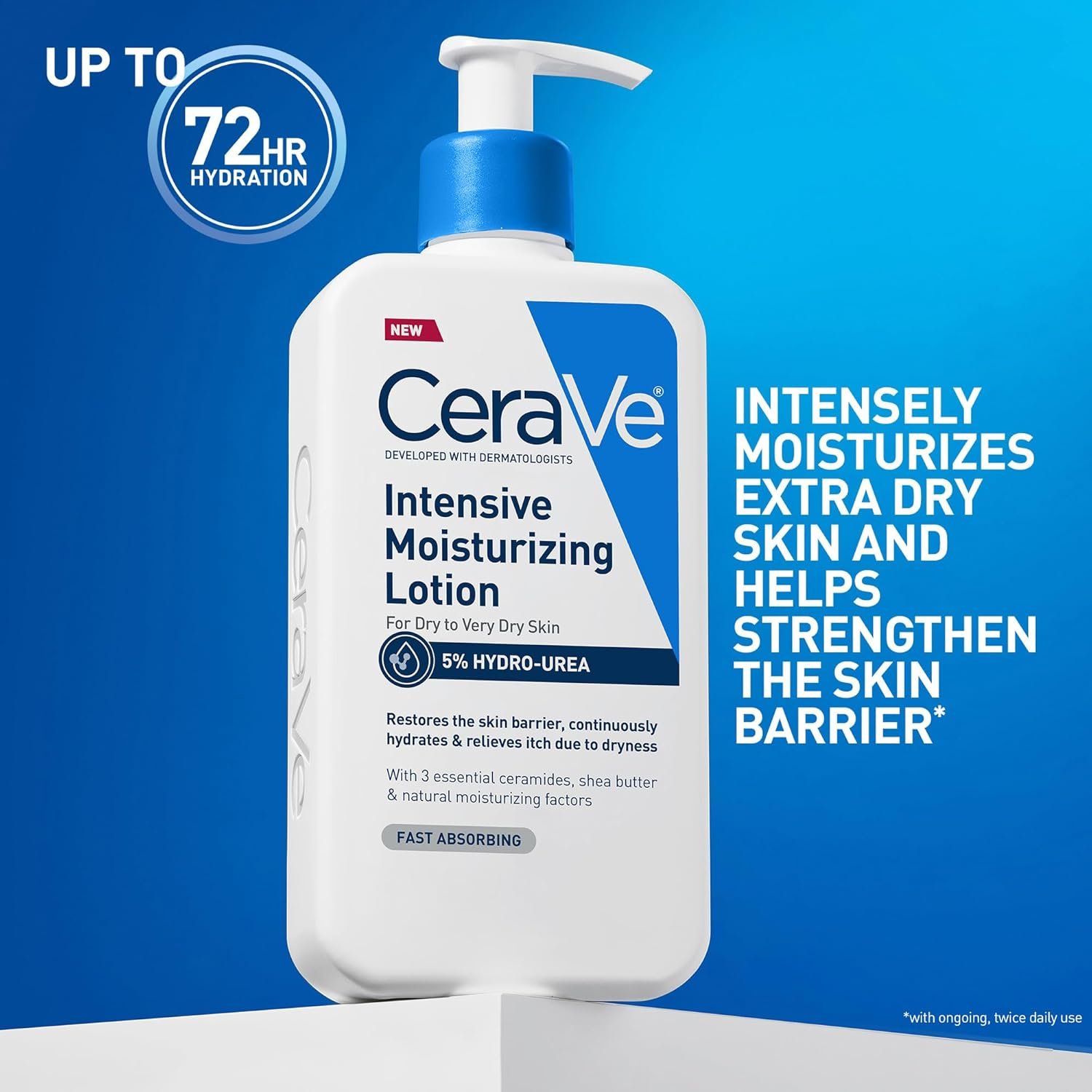 CeraVe Intensive Moisturizing Lotion | Hydro-Urea + Shea Butter | Body Lotion For Dry Skin | Relieves Signs Of Extra Dry Skin | Non Greasy Hydrating Lotion For Rough, Tight, Red & Itchy Skin | 16oz - Image 4