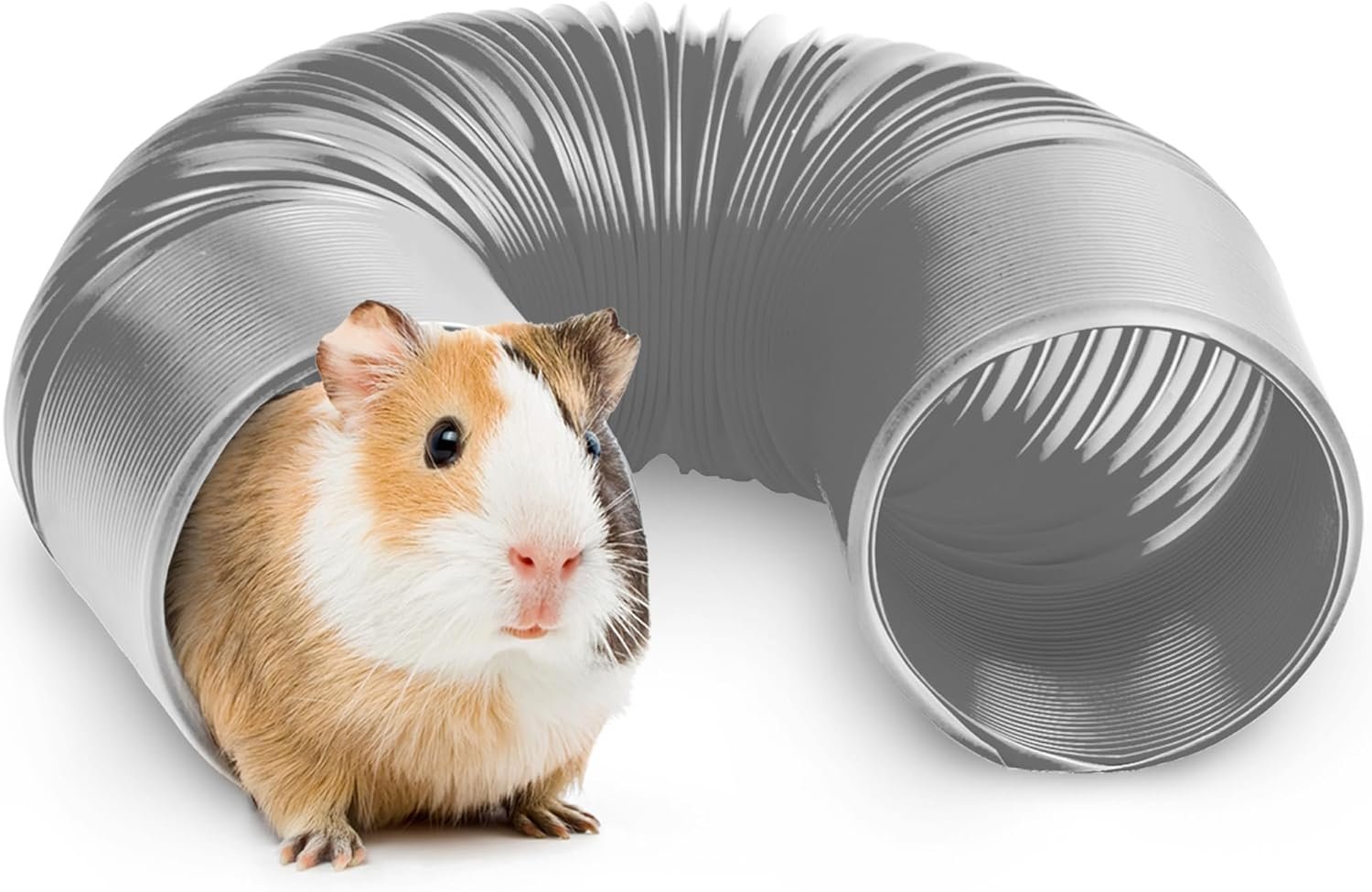 Guinea Pig Tunnels and Hamster Tubes - Fun Ferret Tunnels - Ideal Rat Cage Accessories - Collapsible Guinea Pig Toys for Boredom Relief - Grey - Image 2