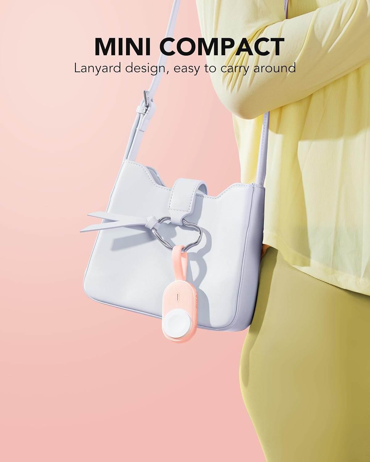 Portable Charger for Apple Watch, VRURC 1200mAh Portable Watch Charger,Magnetic Keychain Wireless Power Bank Watch Charger for iWatch Series 8/UItra/7/6/SE/5/4/3-White - Image 5