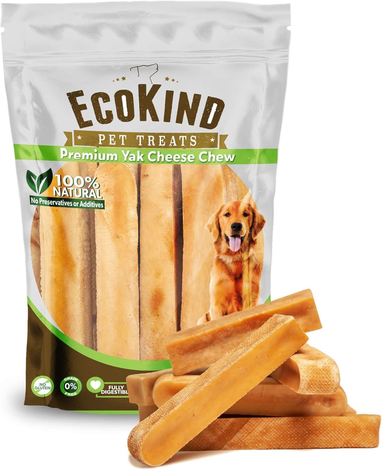 EcoKind Premium Gold Yak Cheese Himalayan Dog Chews, Dog Treats Large Breed, All Natural, High Protein, for Aggressive Chewers, Large - 4 Chews (1 lb) - Image 2
