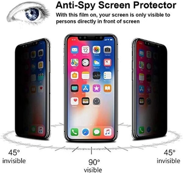 [2 Pack] Privacy Screen Protector for iPhone 11/XR, YMHML Tempered Glass Anti-Spy Bubble Free Case Friendly Easy Installation Film for iPhone 11/XR 6.1 Inch - Image 3