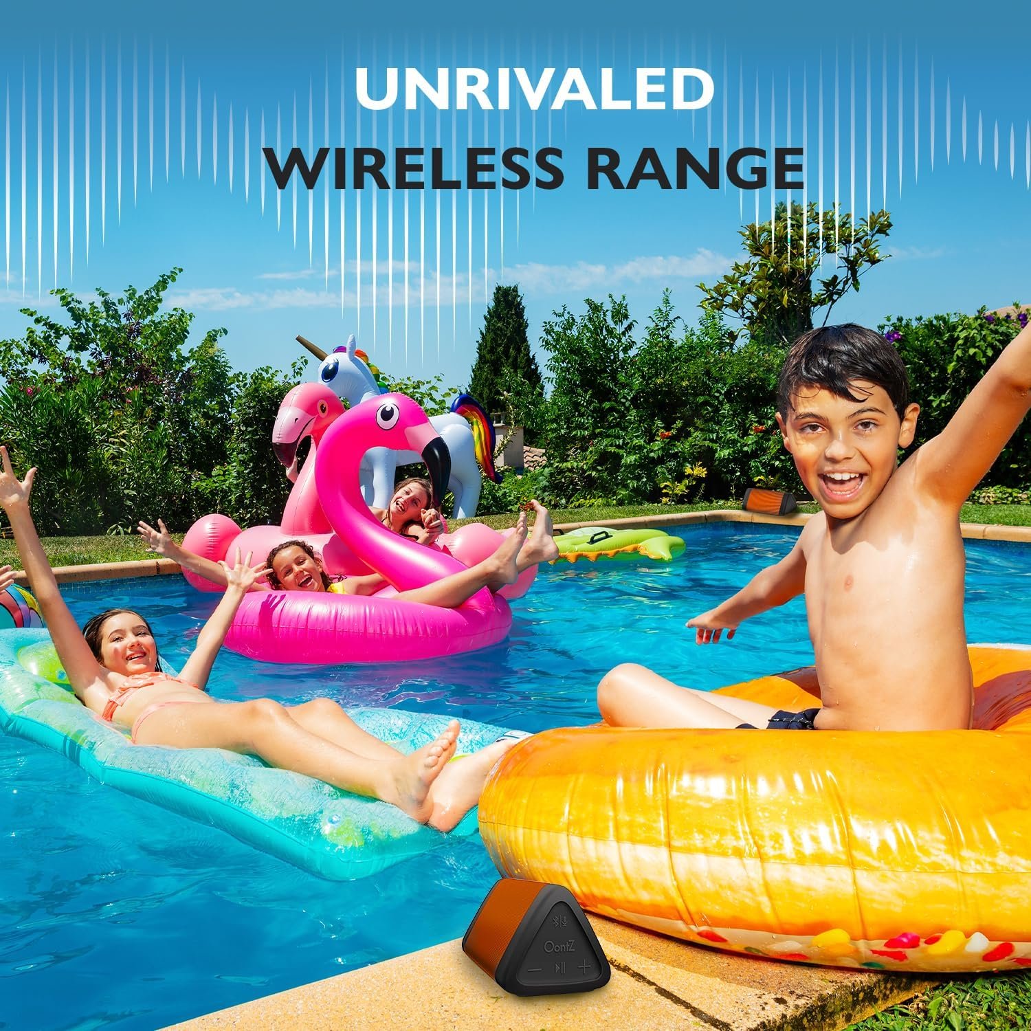 OontZ Angle 3 Bluetooth Speaker, 2 Pack Portable Wireless Bluetooth Speaker, 10 Watts, Crystal Clear Stereo Sound, IPX5 Water Resistant Loud Bluetooth Speakers (Red-Dual) - Image 5