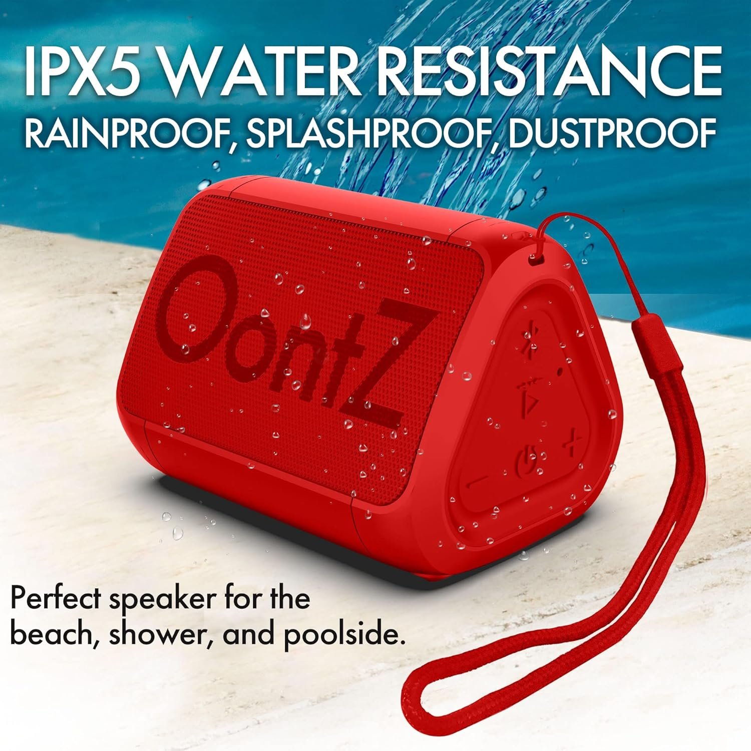 Cambridge Soundworks OontZ Angle Solo Bluetooth Portable Speaker, Compact Size, Surprisingly Loud Volume & Bass, 100 Foot Wireless Range, IPX5, Perfect Travel Speaker, Bluetooth Speakers (Red) - Image 8