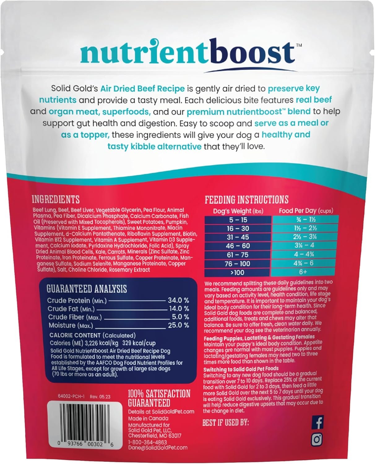 Solid Gold Air Dried Dog Food Toppers for Picky Eaters - Healthy Dog Treats Made with Real Beef to Serve as Meal Topper or Dog Treat - Supports Muscle Growth, Immunity, and Healthy Digestion - 1 LB - Image 9