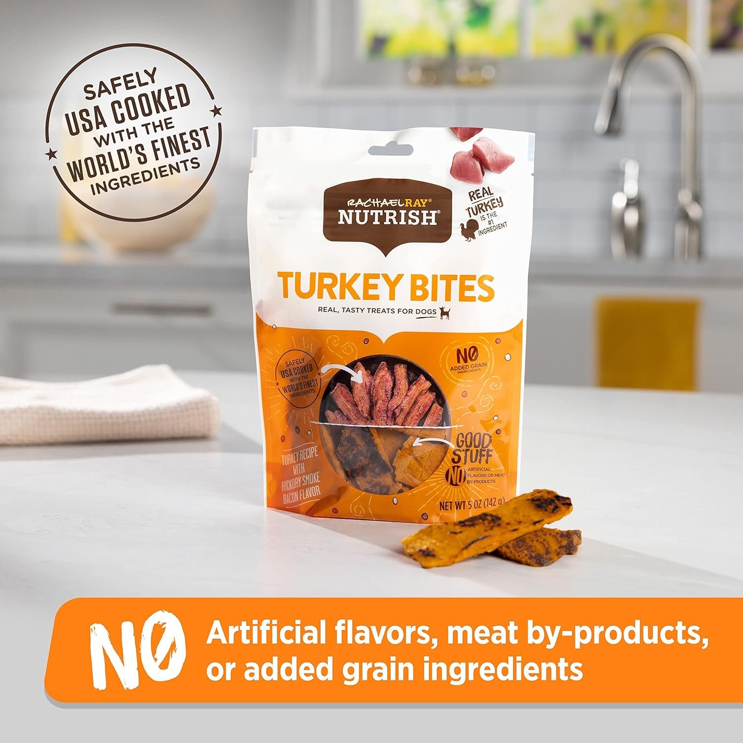 Rachael Ray Nutrish Turkey Bites Real Meat Grain Free Dog Treats, Turkey Recipe with Hickory Smoked Bacon Flavor, 5 Ounce (Pack of 5) Packaging May Vary - Image 5