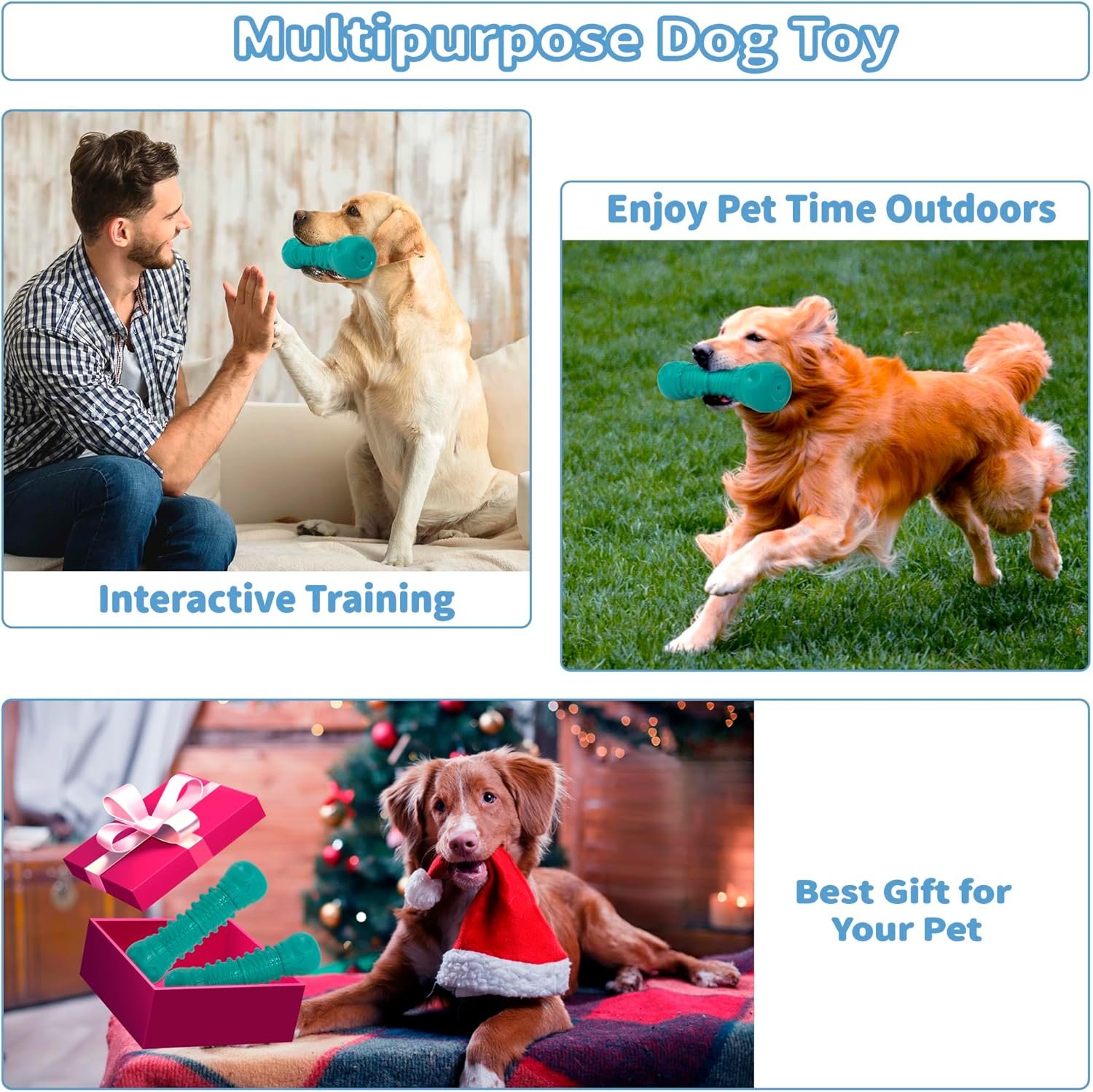 Durable Squeaky Dog Toys for Aggressive Chewers – Tough Rubber Teething Toy for Puppy, Indestructible Super Chew Toy for Medium & Large Breeds, Great Dog Gift (Green) - Image 6