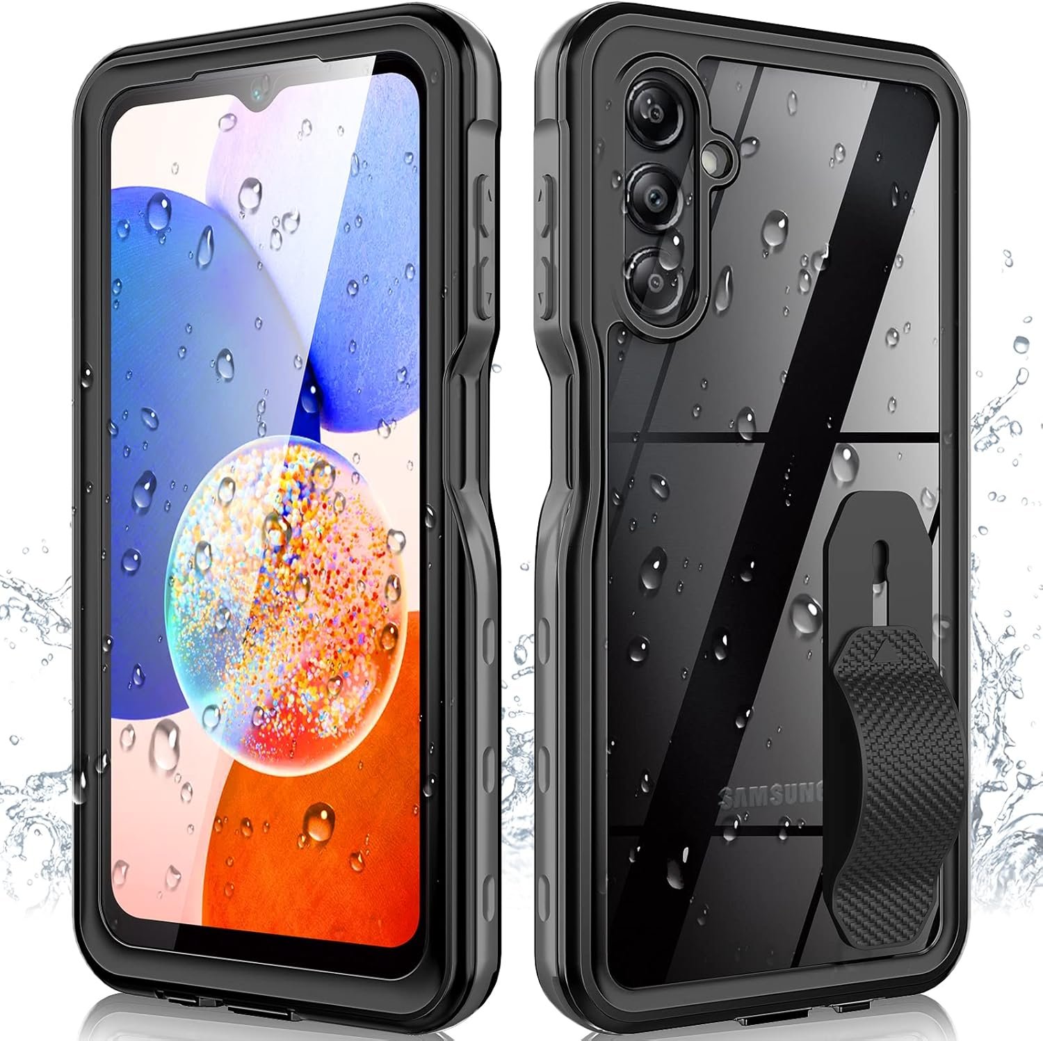 for Samsung Galaxy A14 5G Phone Case, Waterproof Case with Built-in Screen Protector, Full Body Dustproof Shockproof Rugged Heavy Duty Protection Case with Cell Phone Ring Holder for Samsung A14 5G - Image 2