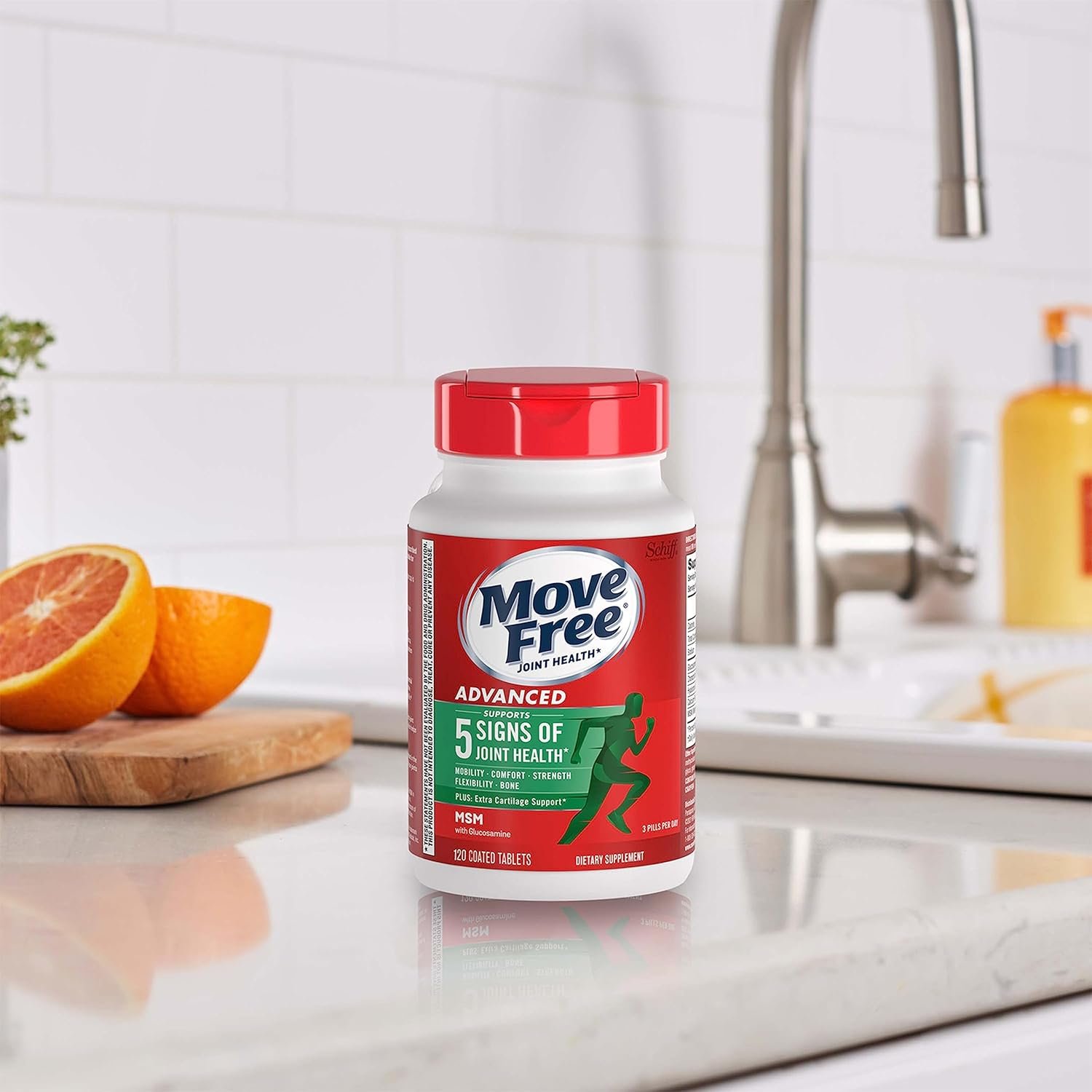 Move Free Advanced Glucosamine Chondroitin MSM Joint Support Supplement, Supports Mobility Comfort Strength Flexibility & Bone - 120 Tablets (40 servings) - Image 12