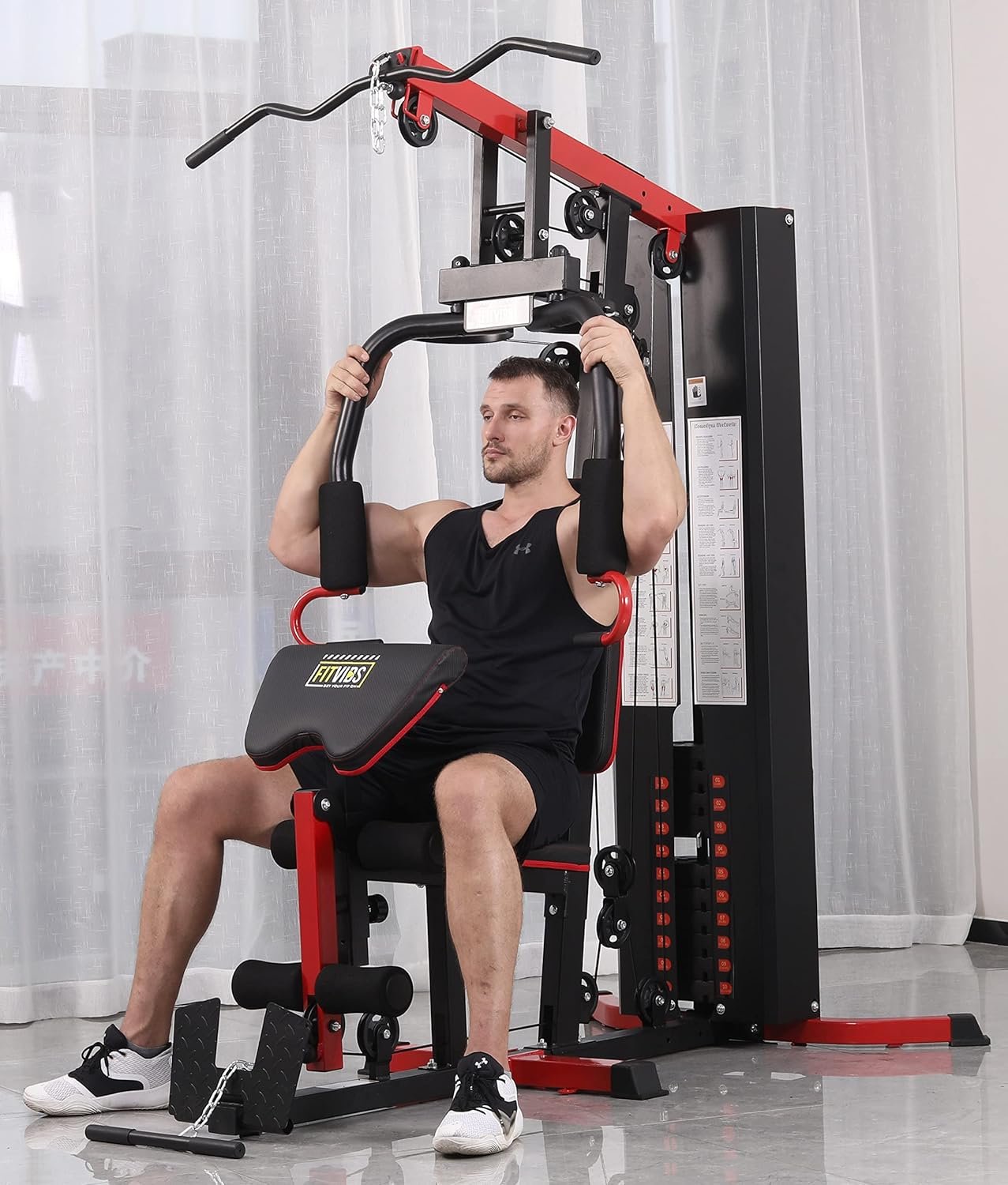 Signature Fitness Multifunctional Home Gym System Workout Station with Leg Extension and Preacher Curl, 122.5LB Weight Stack, Multiple Options, Multiple Packages - Image 5