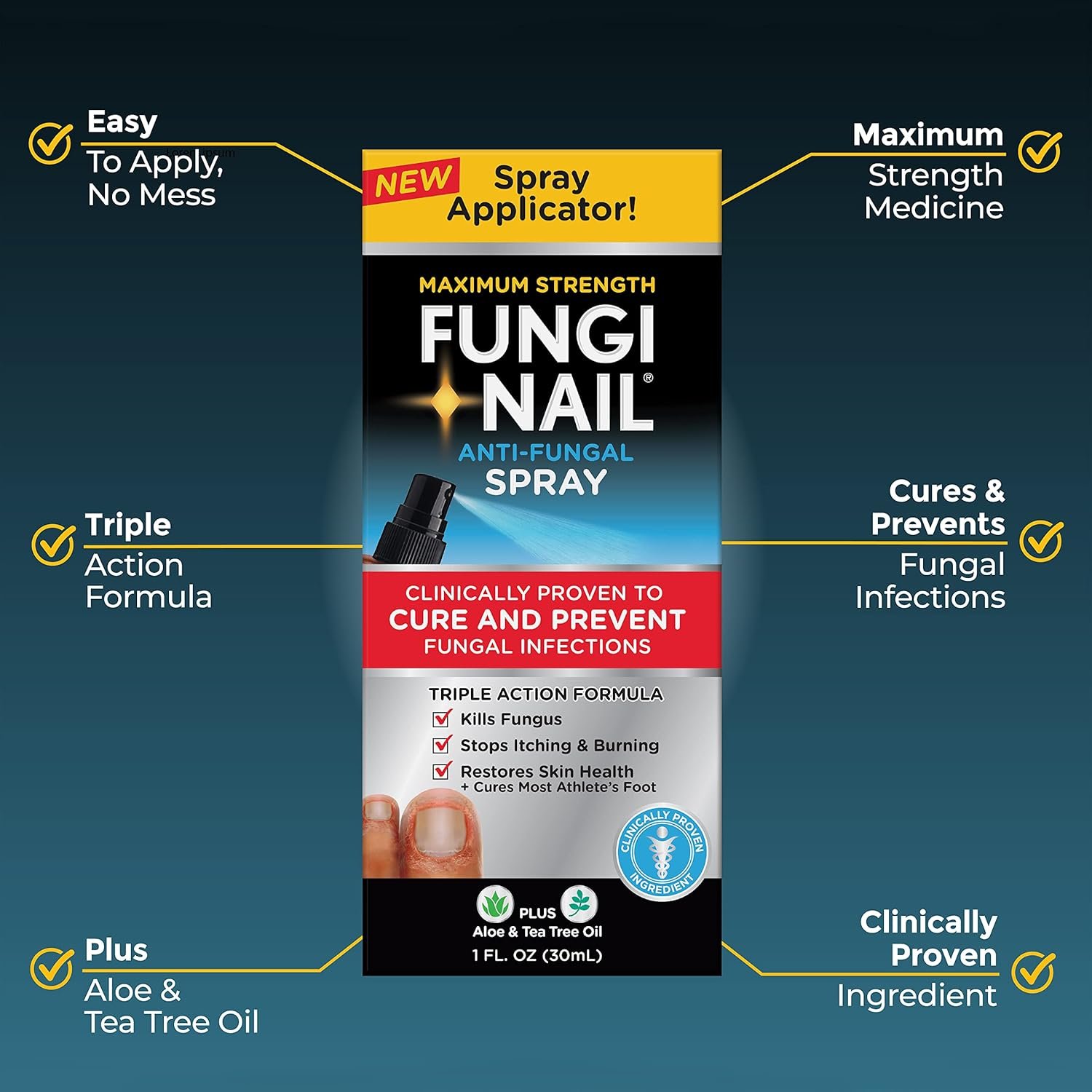 Fungi-Nail Anti-Fungal Foot Spray, Kills Fungus That Can Lead to Nail & Athlete’s Foot with Tolnaftate & Clinically Proven to Cure Infections - 1 Oz - Image 4