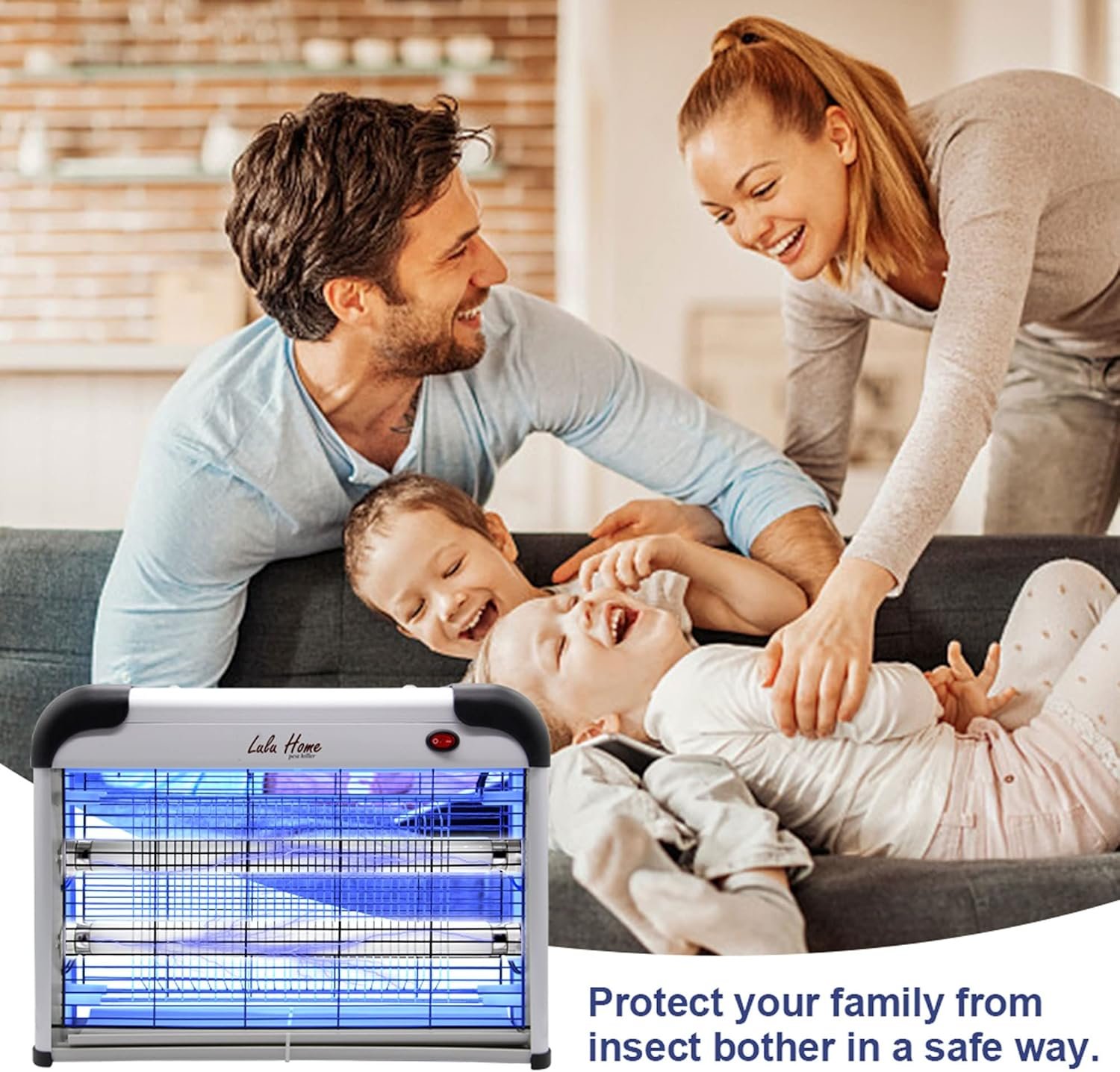 Lulu Home Electric Bug Zapper, Aluminium Indoor Insect Killer for Mosquito, Bug, Fly with Powerful 2800V Grid 20W Bulbs - Image 5