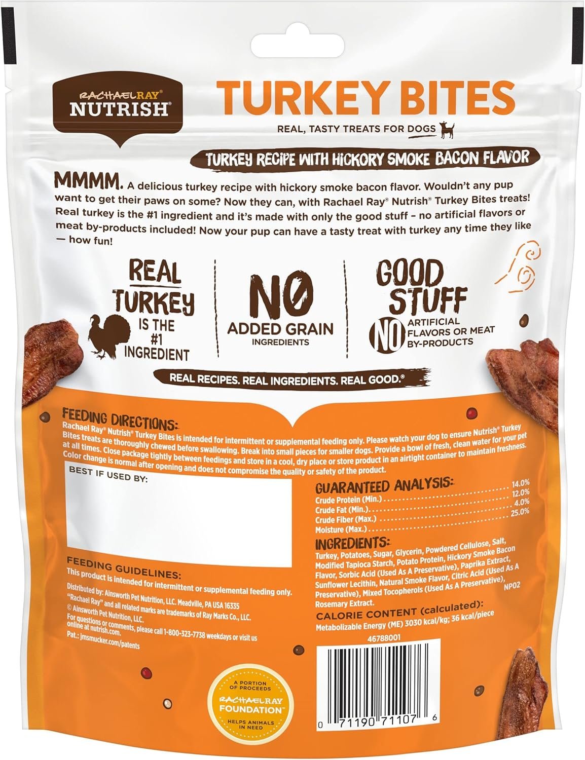 Rachael Ray Nutrish Turkey Bites Real Meat Grain Free Dog Treats, Turkey Recipe with Hickory Smoked Bacon Flavor, 5 Ounce (Pack of 5) Packaging May Vary - Image 4