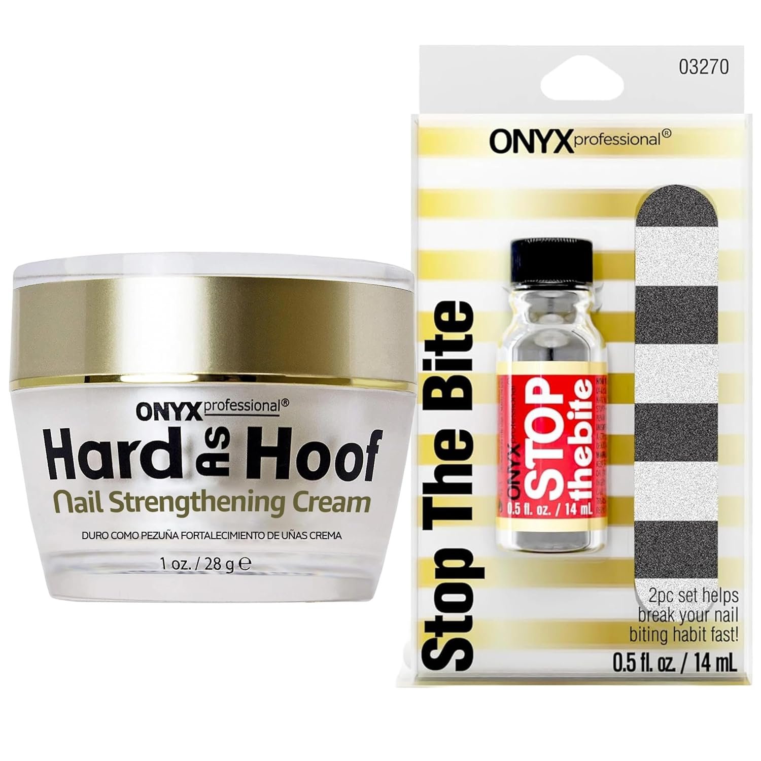 Hard As Hoof Nail Strengthening Cream with Coconut Scent & "Stop The Bite" Nail Biting & Thumb Sucking Deterrent Polish 0.5 fl oz - Image 2