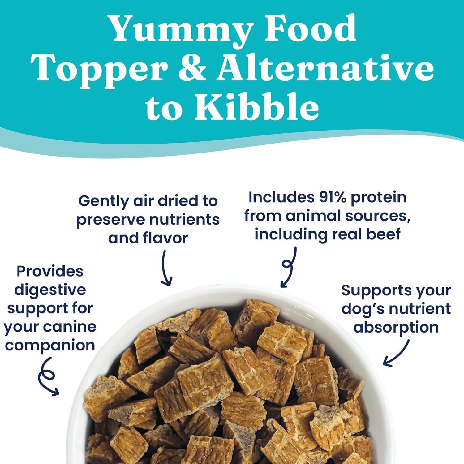 Solid Gold Air Dried Dog Food Toppers for Picky Eaters - Healthy Dog Treats Made with Real Beef to Serve as Meal Topper or Dog Treat - Supports Muscle Growth, Immunity, and Healthy Digestion - 1 LB - Image 4