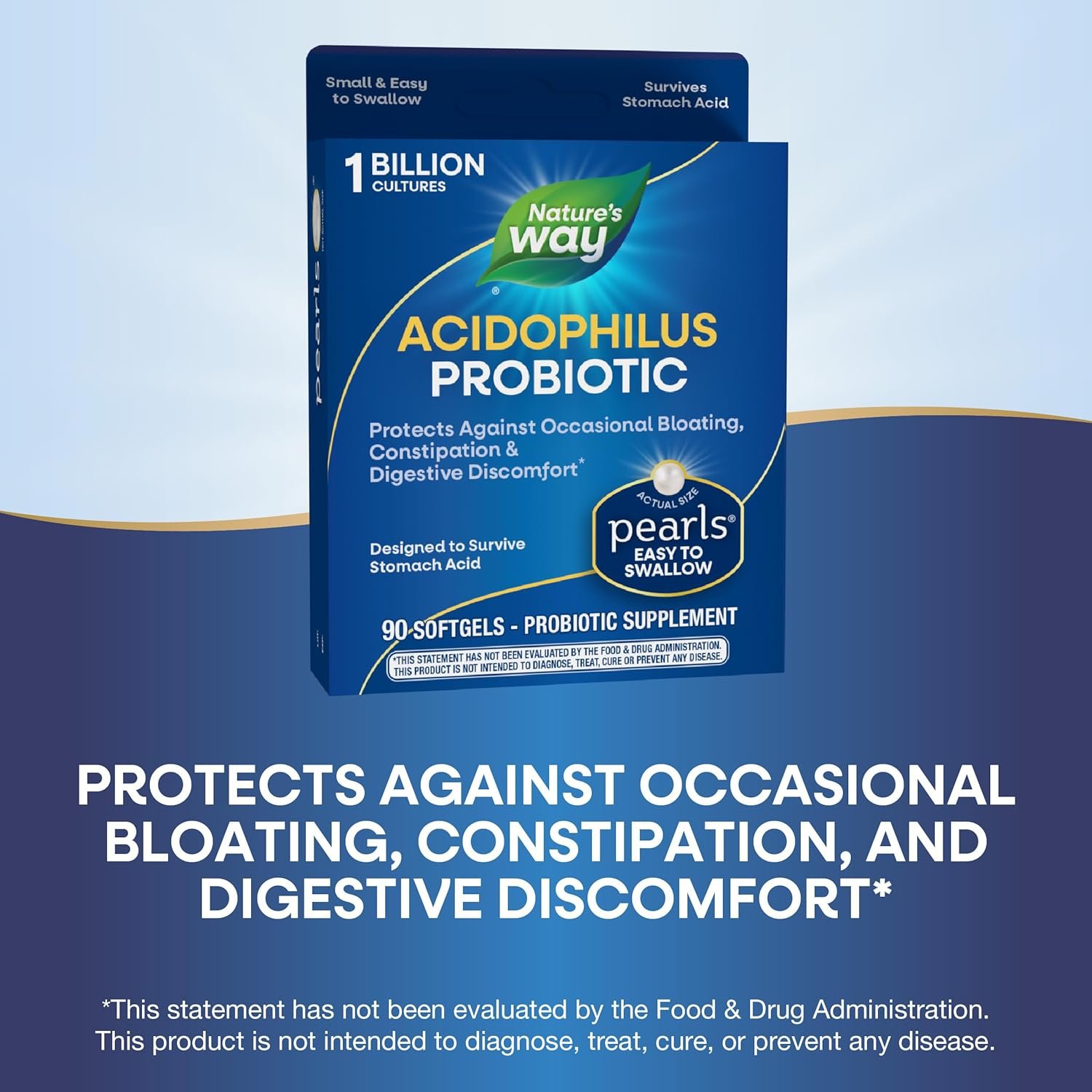 Nature's Way Acidophilus Probiotic Pearls, Supports Digestive Balance*, Protects Against Occasional Constipation and Bloating*, 1 Billion Live Cultures, 90 Softgels (Packaging May Vary) - Image 5