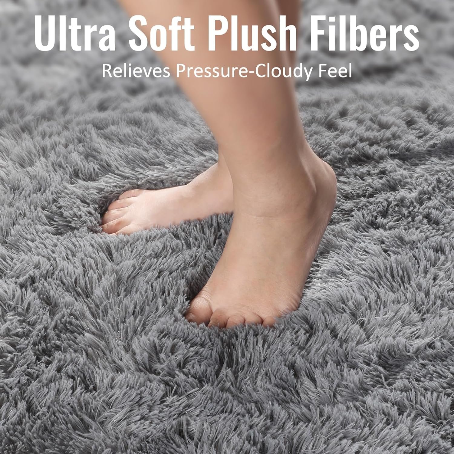 PAGISOFE Grey Fluffy Rugs for Bedroom 4x6 Area Rug Shag Rug for Kids Room Furry Carpet Modern Living Room Rug Soft Shaggy Boys Rug Fuzzy Throw Rugs for Home Decor Aesthetic, Dorm Nursery Gray - Image 6