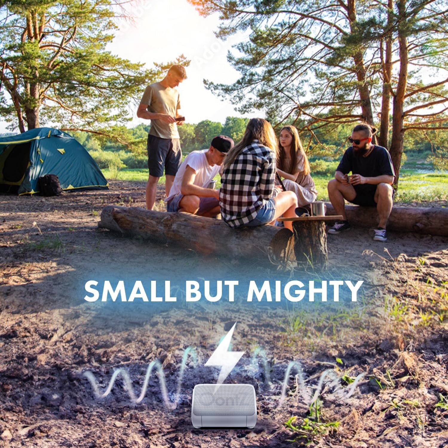 Cambridge Soundworks OontZ Angle Solo Bluetooth Portable Speaker, Compact Size, Surprisingly Loud Volume & Bass, 100 Foot Wireless Range, IPX5, Perfect Travel Speaker, Bluetooth Speakers (White) - Image 4